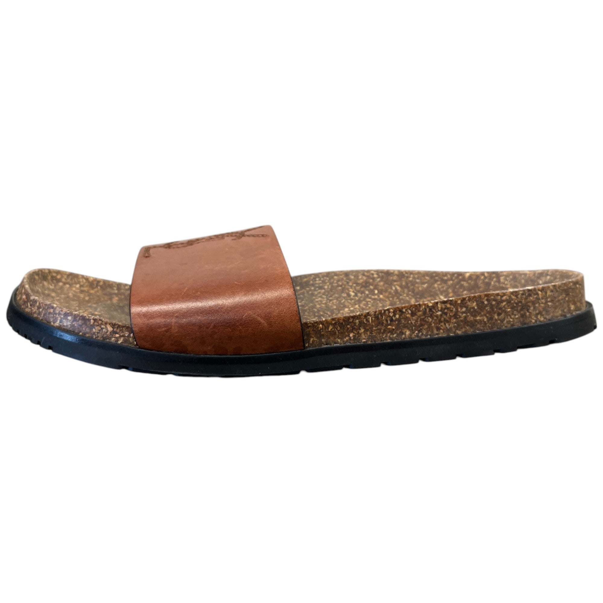 Women's Embroidered Logo Slides Brown Size EU 41 / UK 8