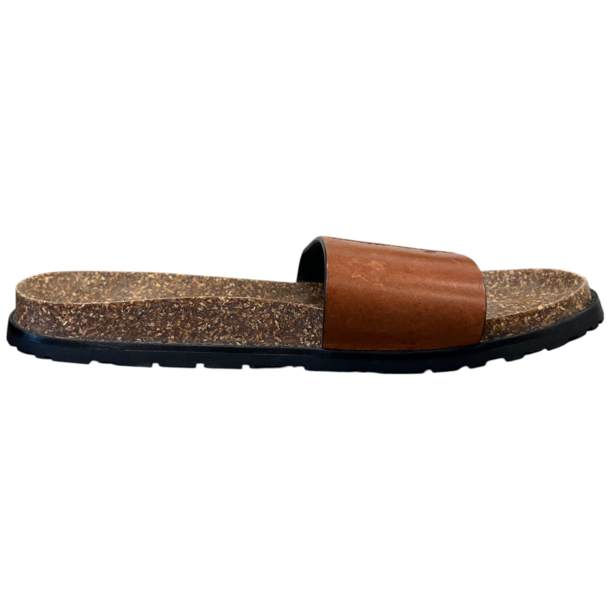 Women's Embroidered Logo Slides Brown Size EU 41 / UK 8