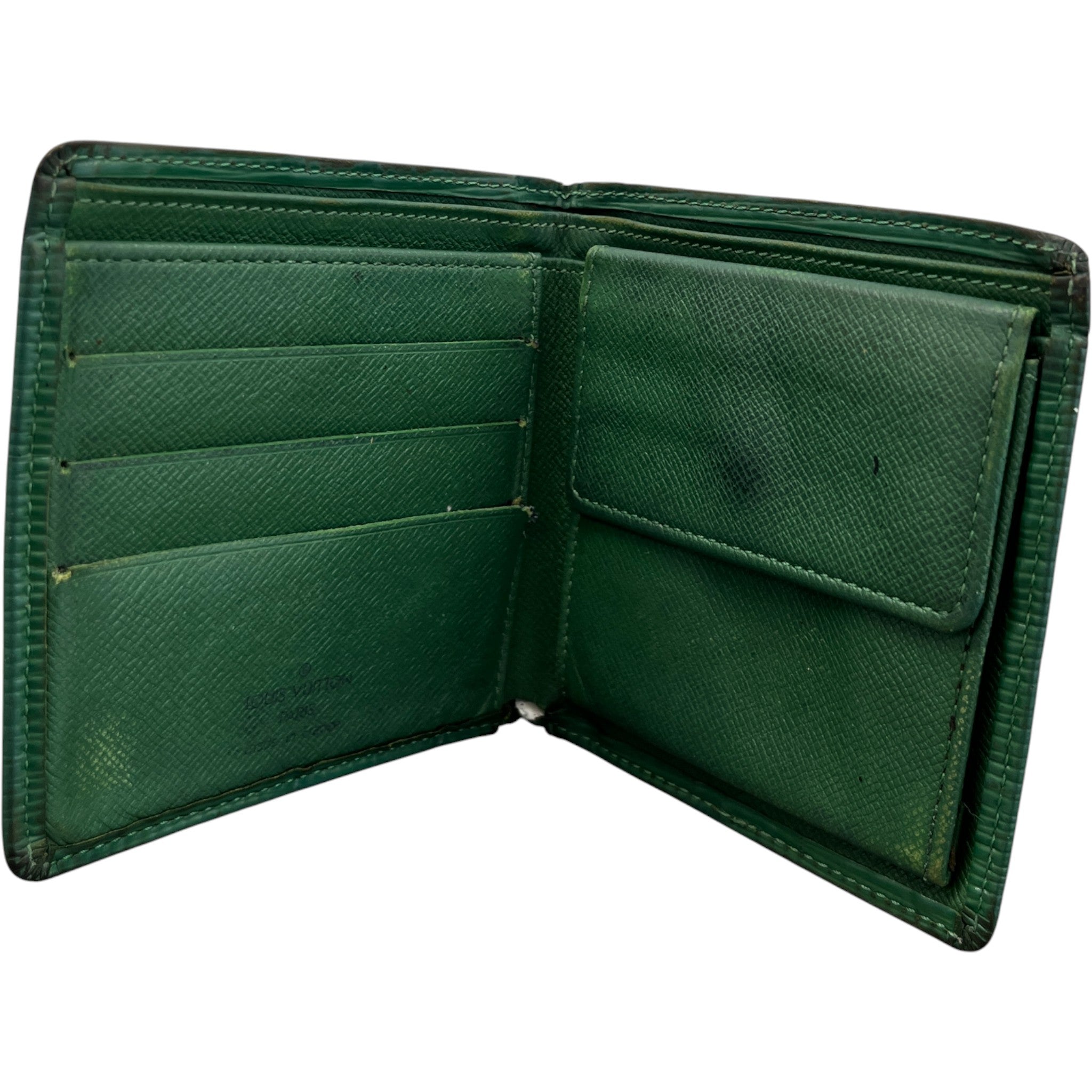 Men's Epi Leather Multiple Wallet Wallet Green