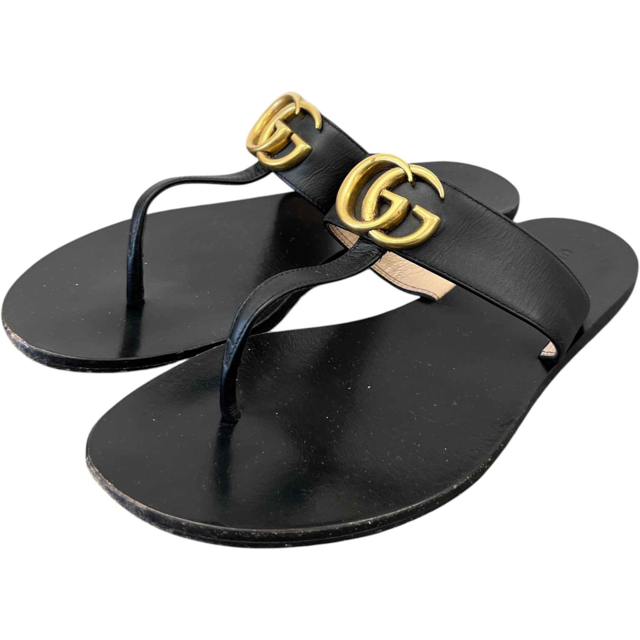 Women's Gg Marmont Sandals Black Size EU 38 / UK 5