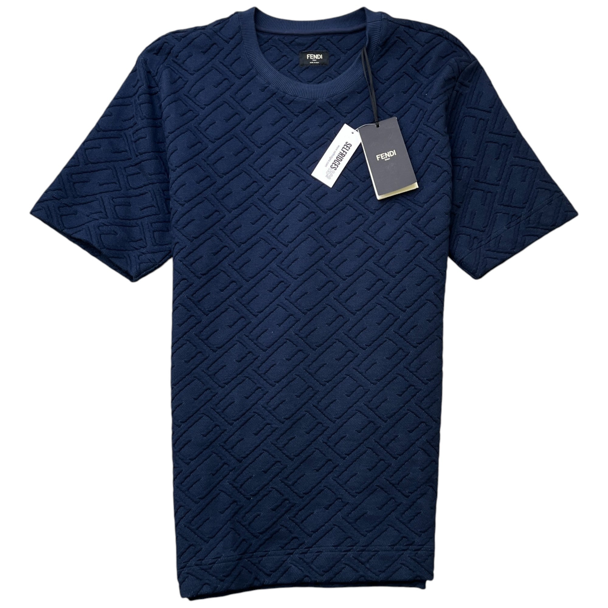 Men's Embossed Logo T-Shirt Navy Size S