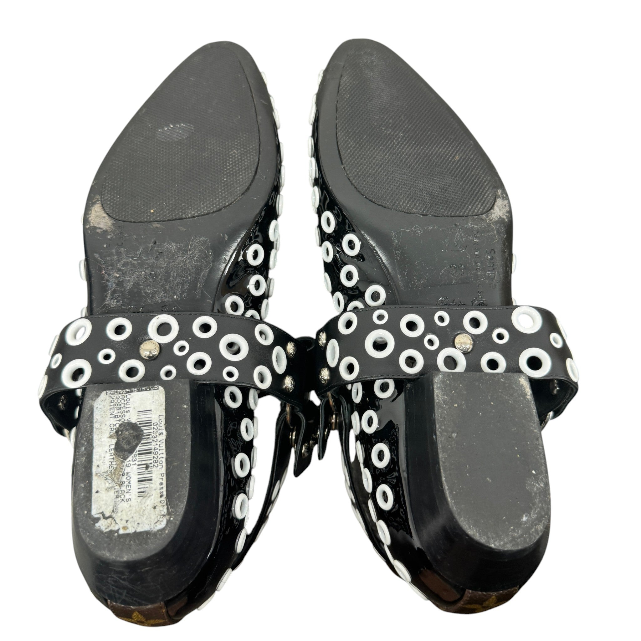 Women's Eyelet Ballet Flats Mules Black Size EU 39 / UK 6