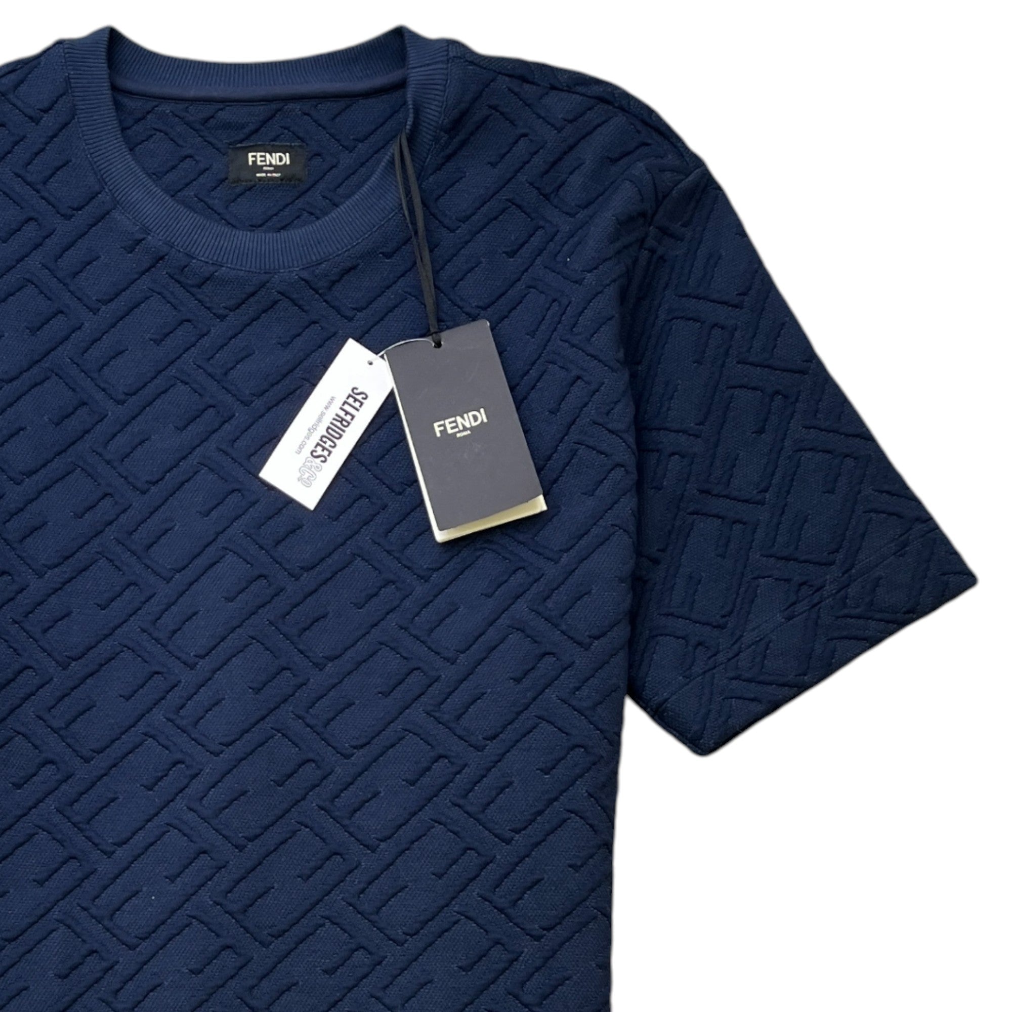 Men's Embossed Logo T-Shirt Navy Size S