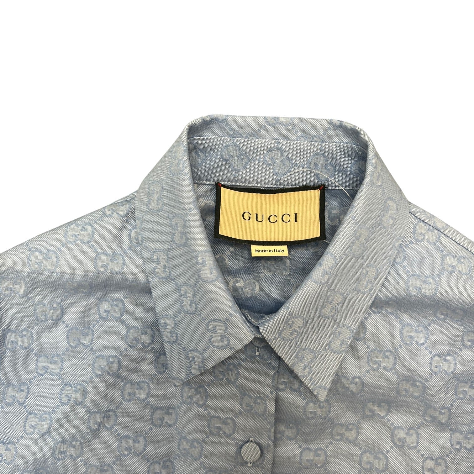 Women's Gg Supreme Cropped Long Sleeve Shirt Blue Size S