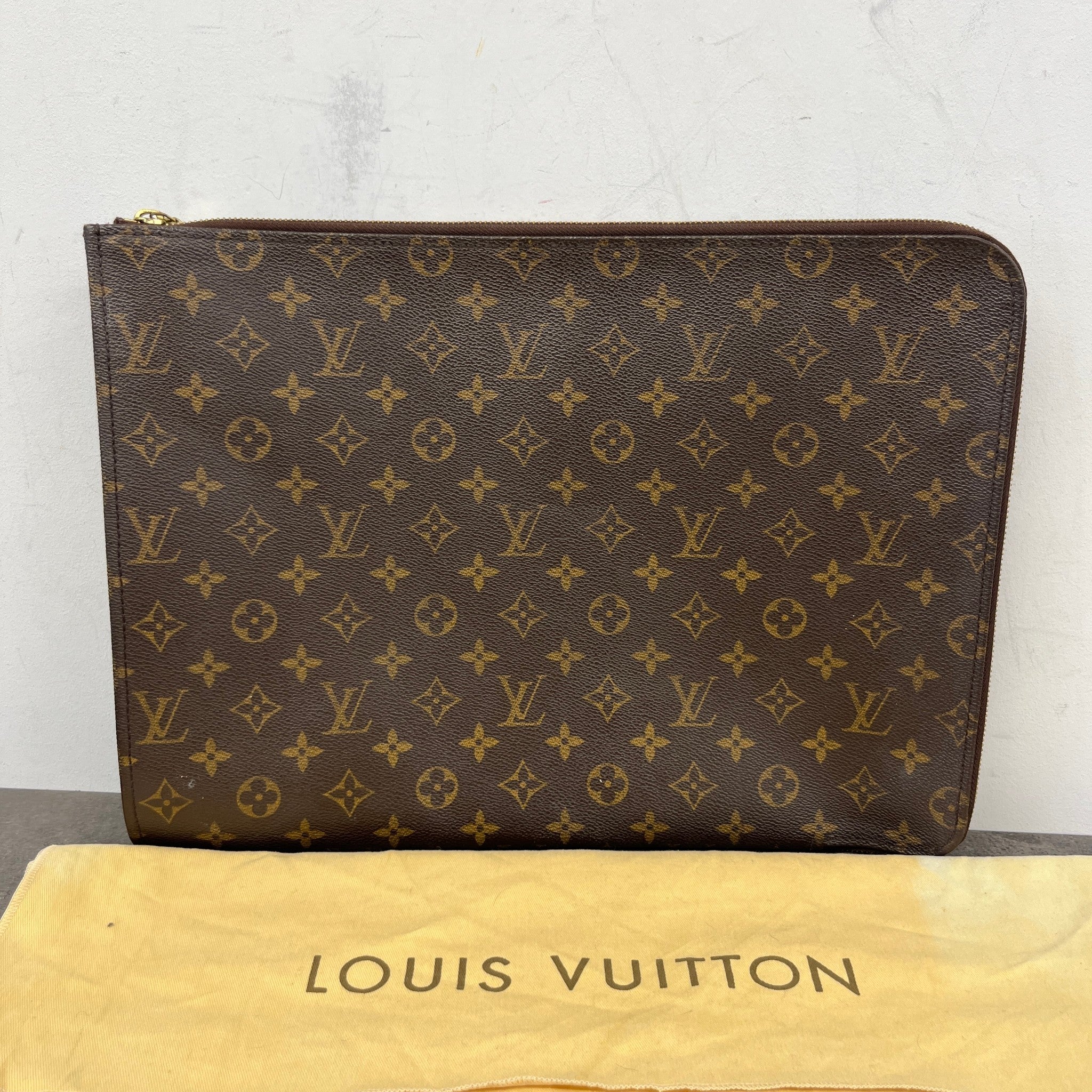 Women's Monogram Laptop Case Pouch Brown