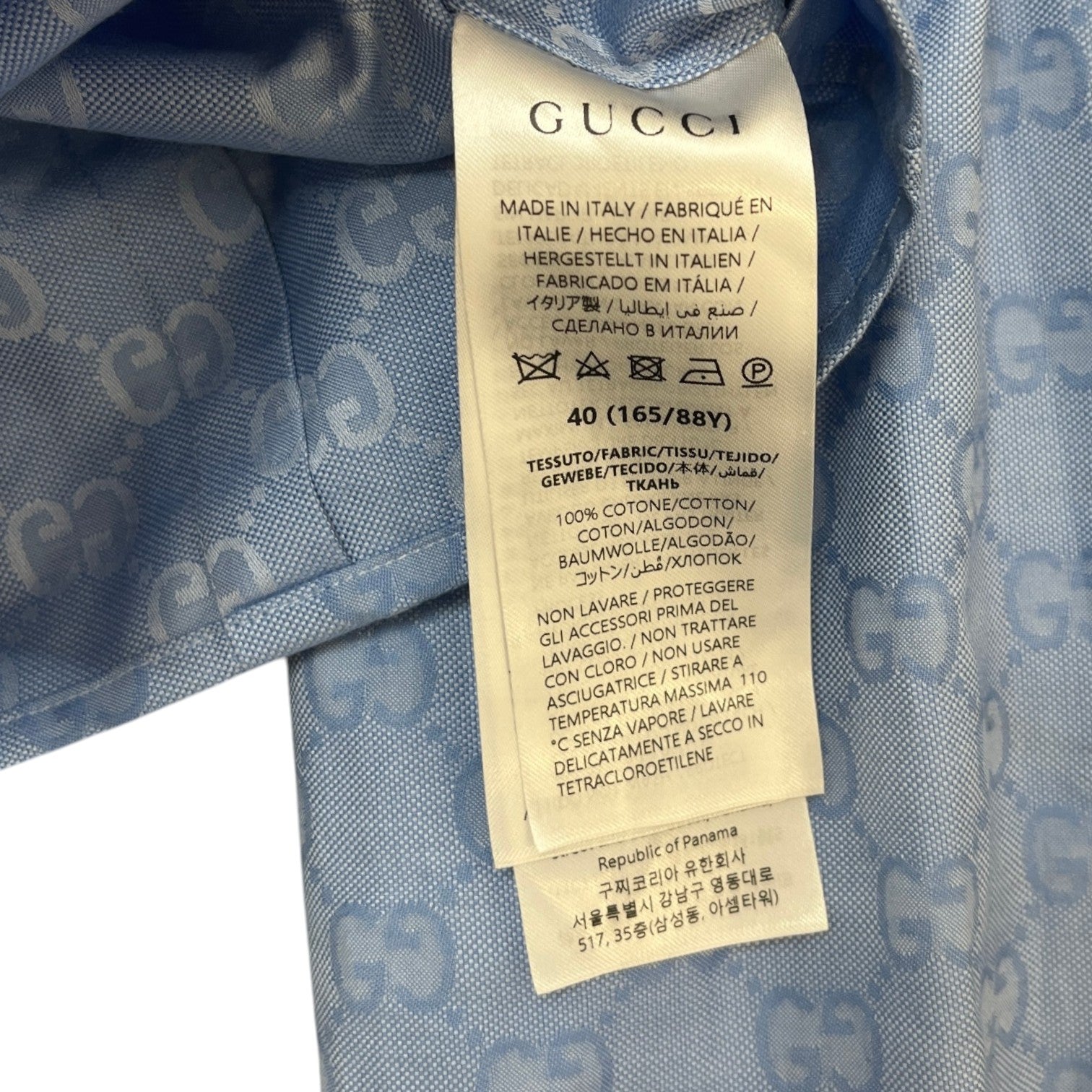 Women's Gg Supreme Cropped Long Sleeve Shirt Blue Size S