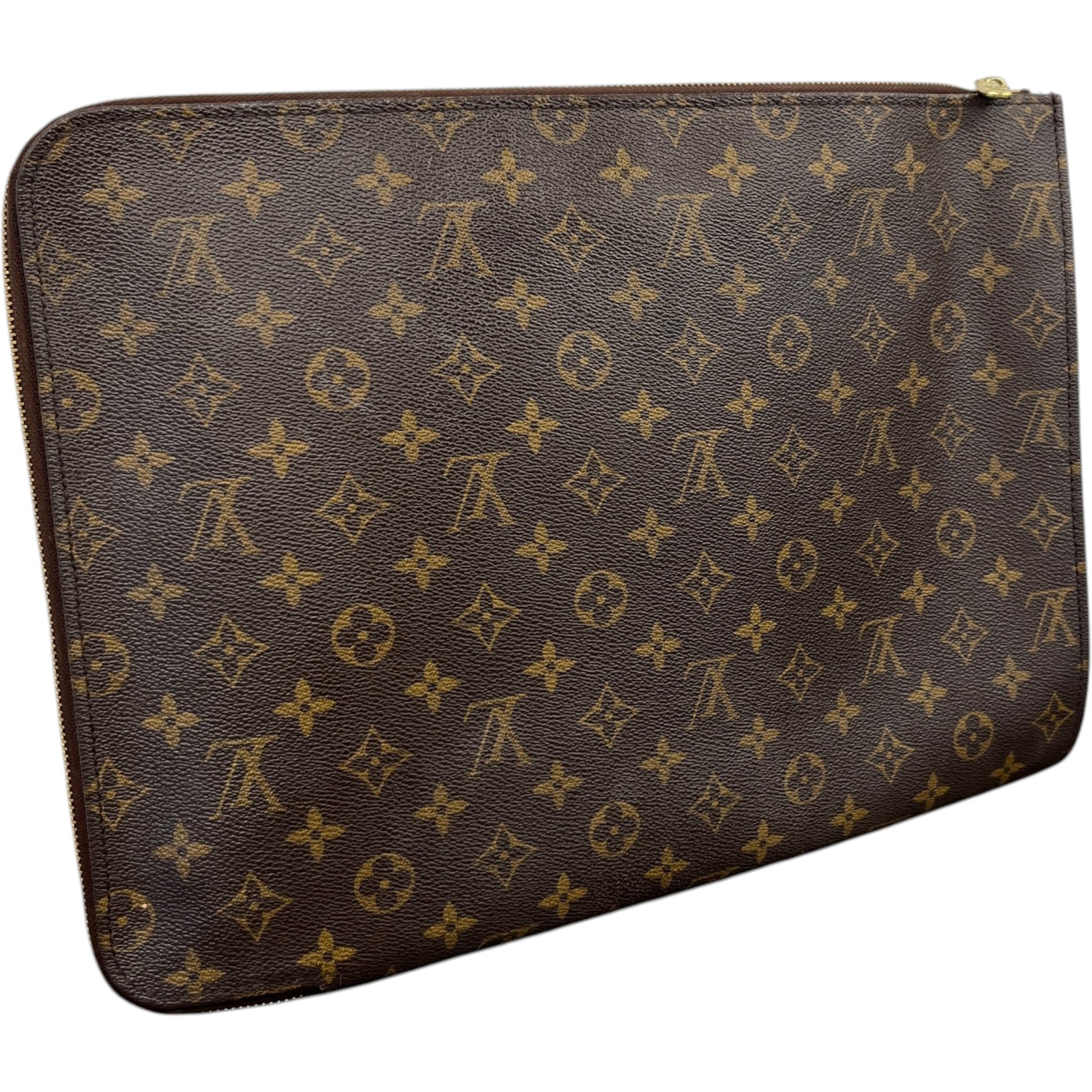 Women's Monogram Laptop Case Pouch Brown