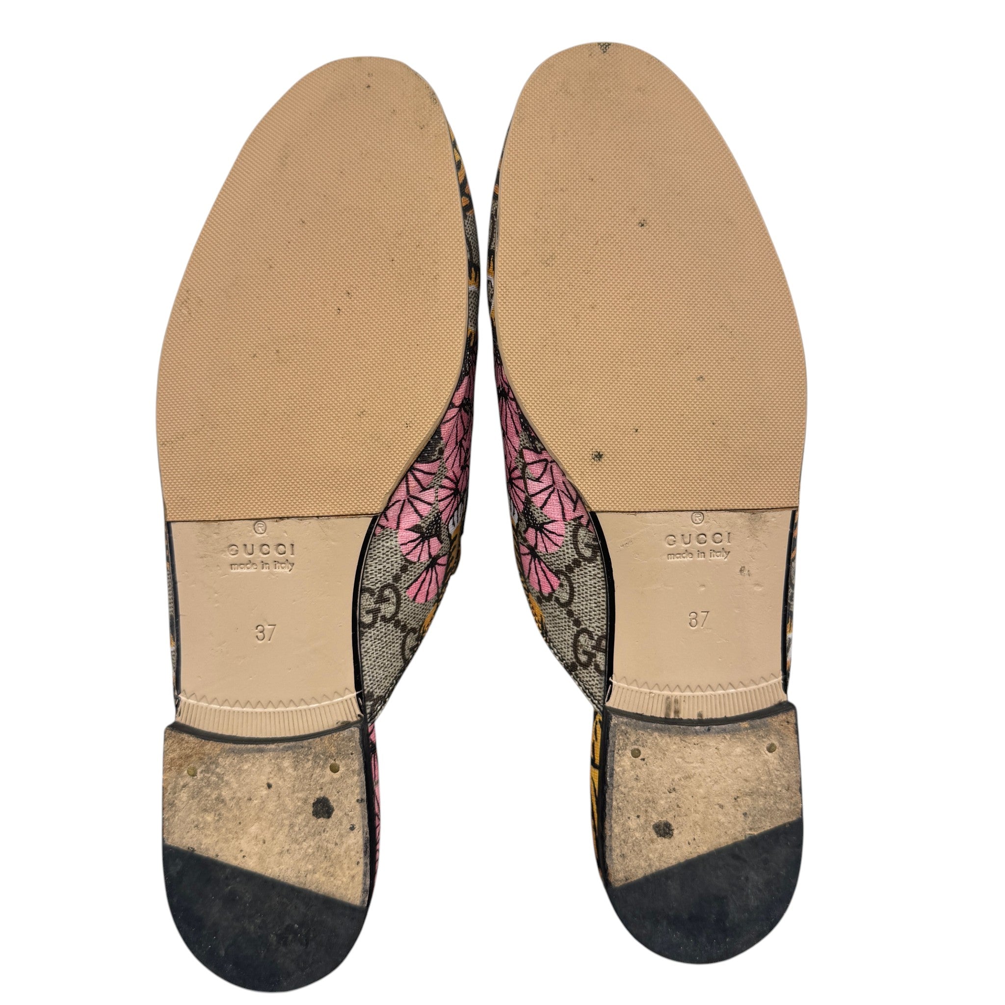 Women's Bengal Tiger Print Princetown Loafers Beige Size EU 37 / UK 4