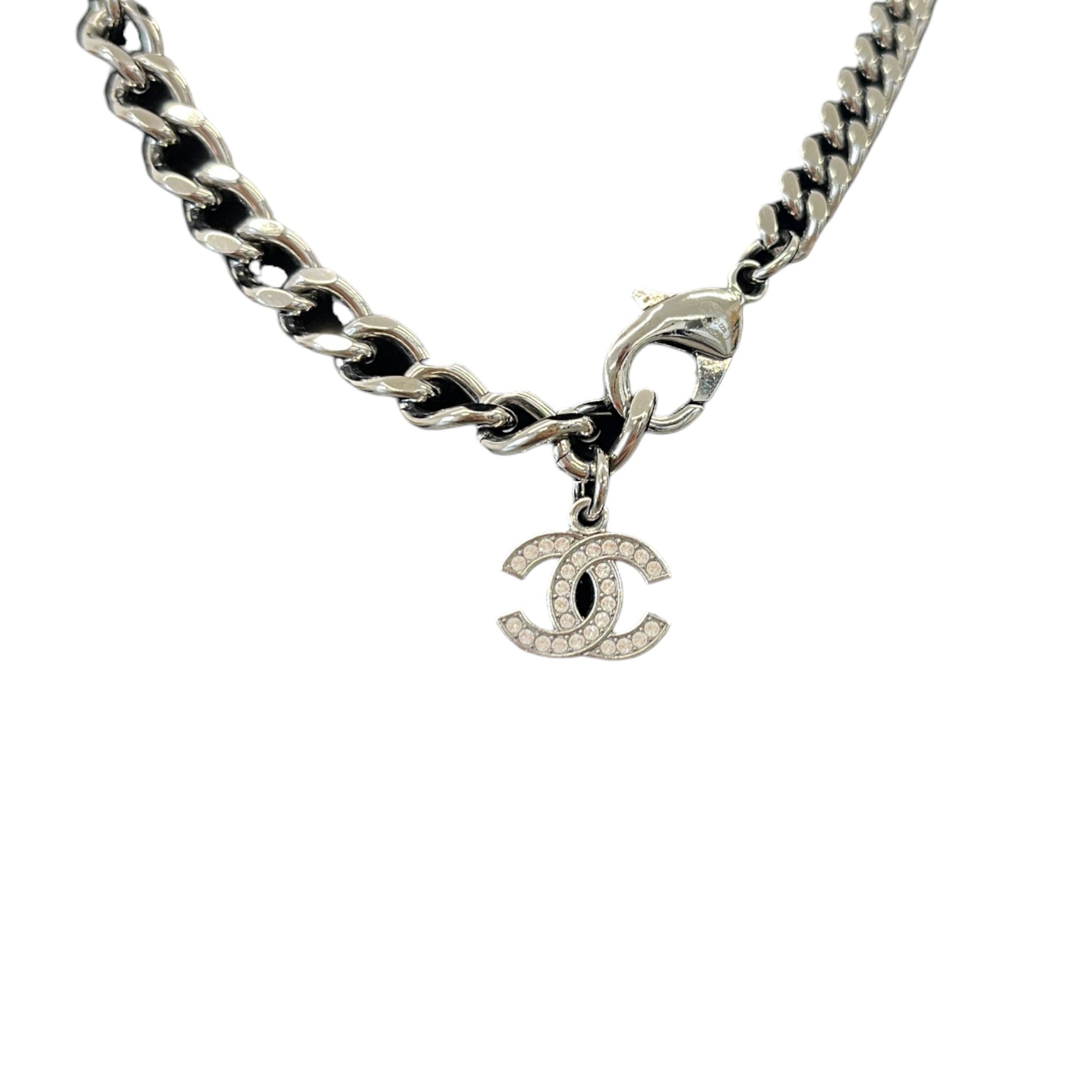 Women's Cc Logo Choker Necklace Silver