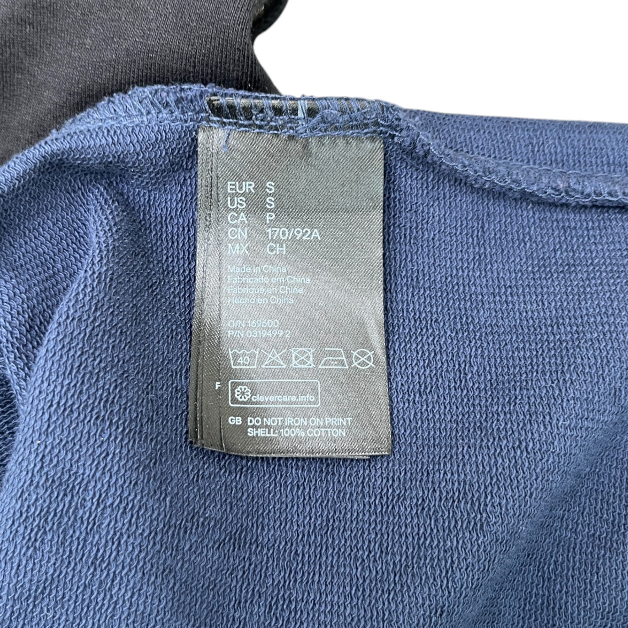 Men's Logo Print Hoodie Navy Size S