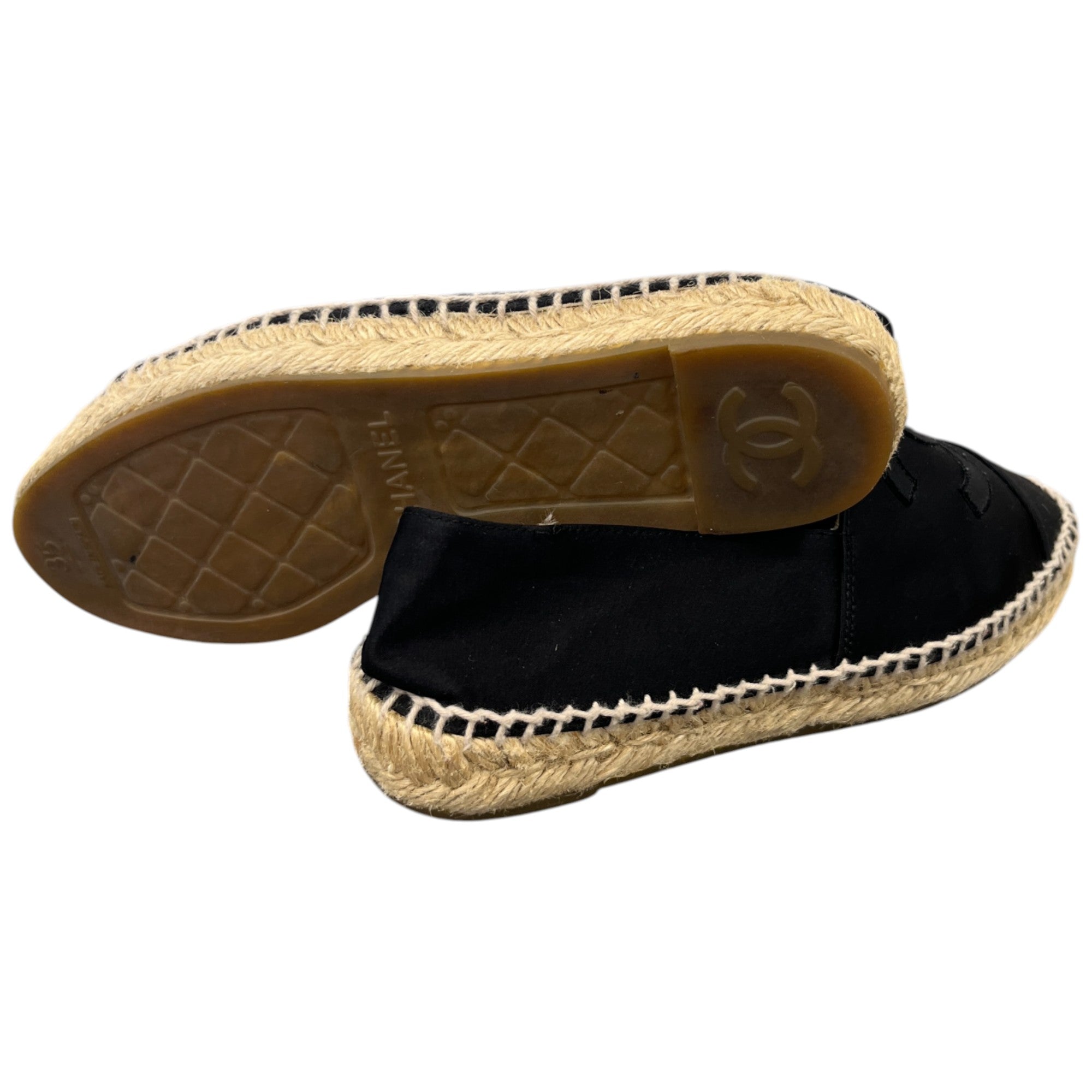 Women's Cc Logo Espadrilles Black Size EU 35 / UK 2