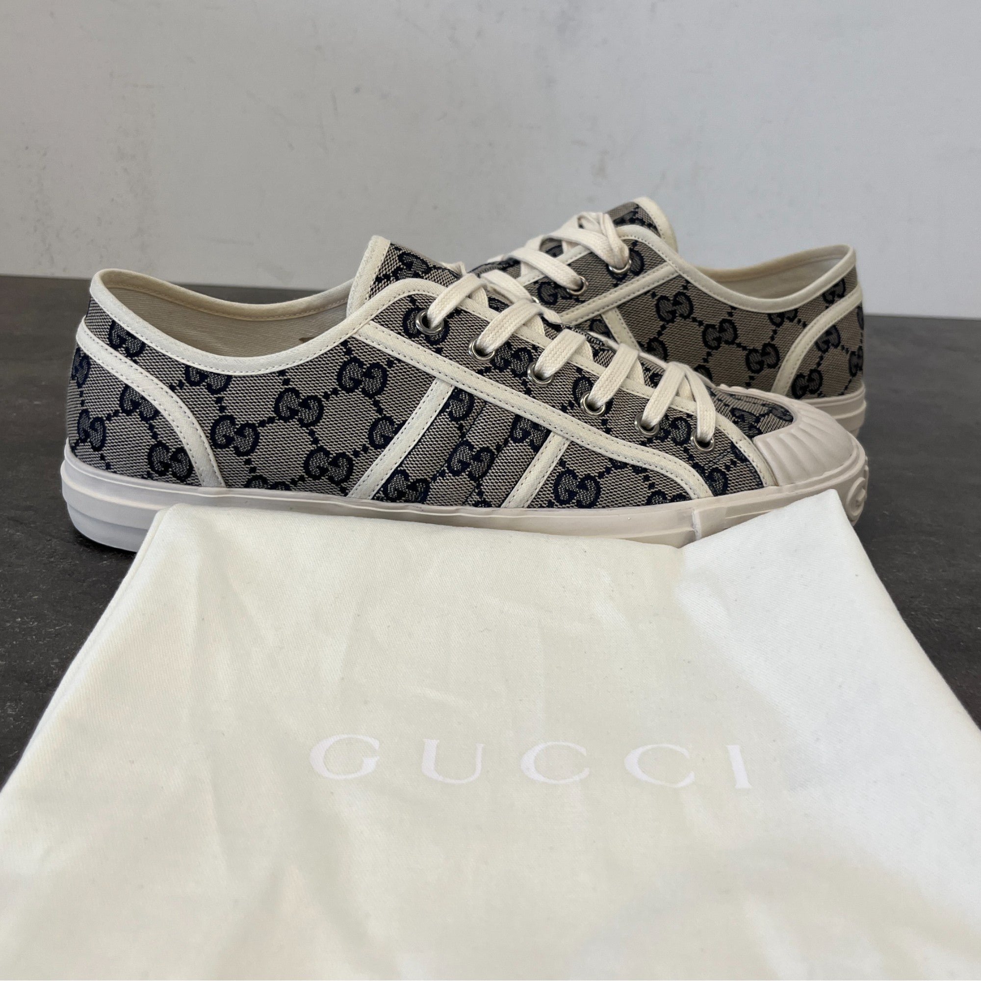 Men's Julio Gg Canvas Low Trainers Beige Size EU 41.5 / UK 7.5