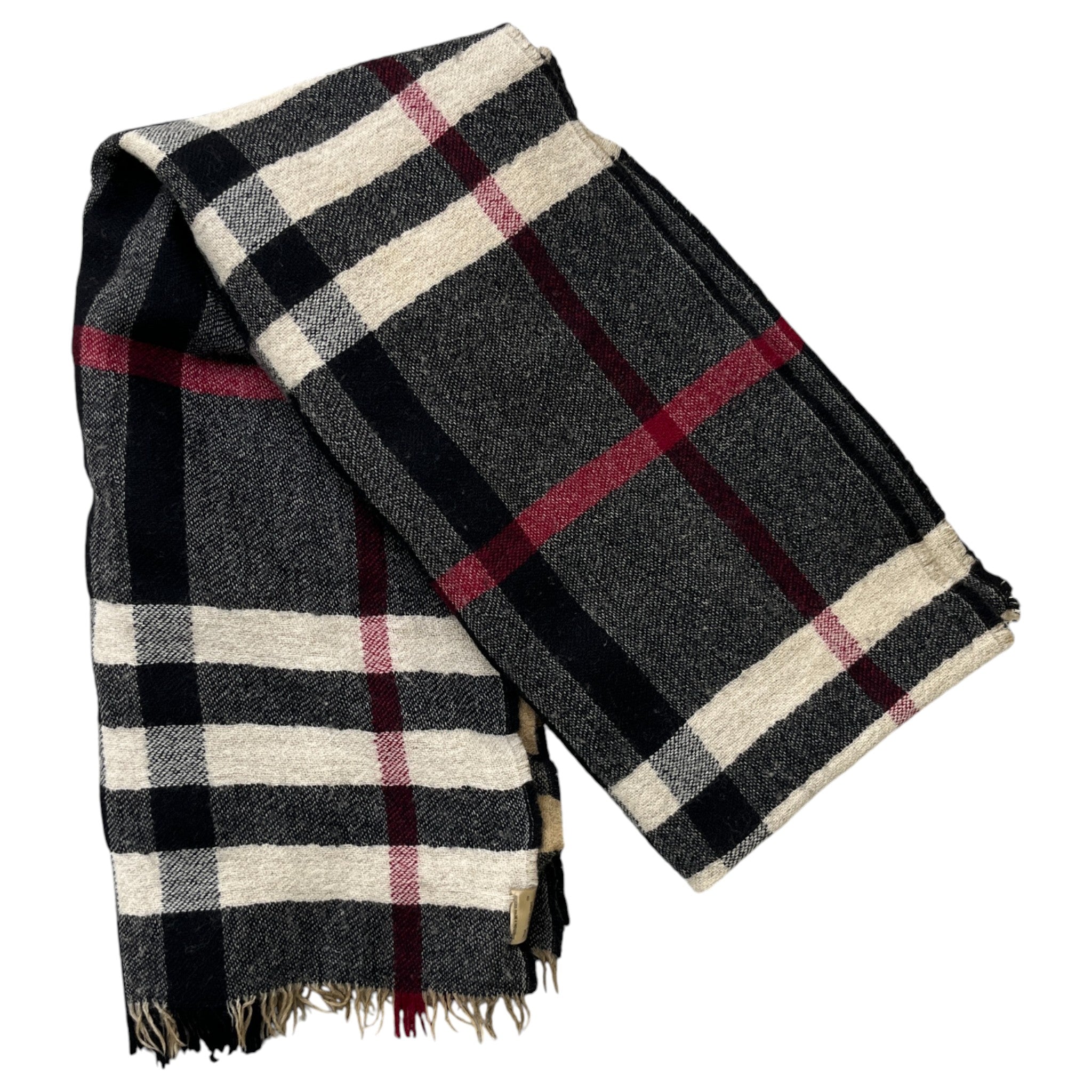 Men's Check Print Scarf Black