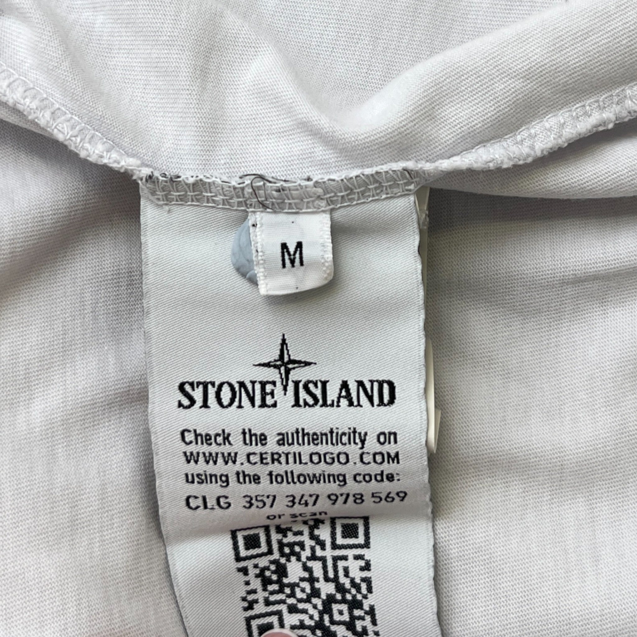 Men's Compass Logo Patch T-Shirt White Size M