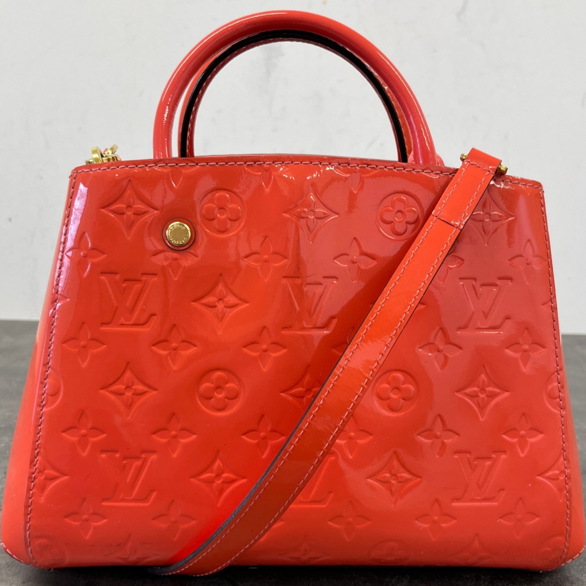 Women's Monogram Vernis Montaigne Bb Bag Orange