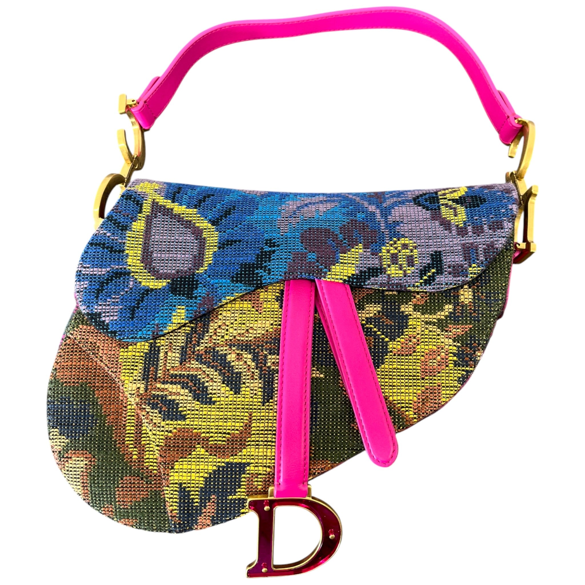 Women's Limited Edition Embroidered Saddle Bag Pink