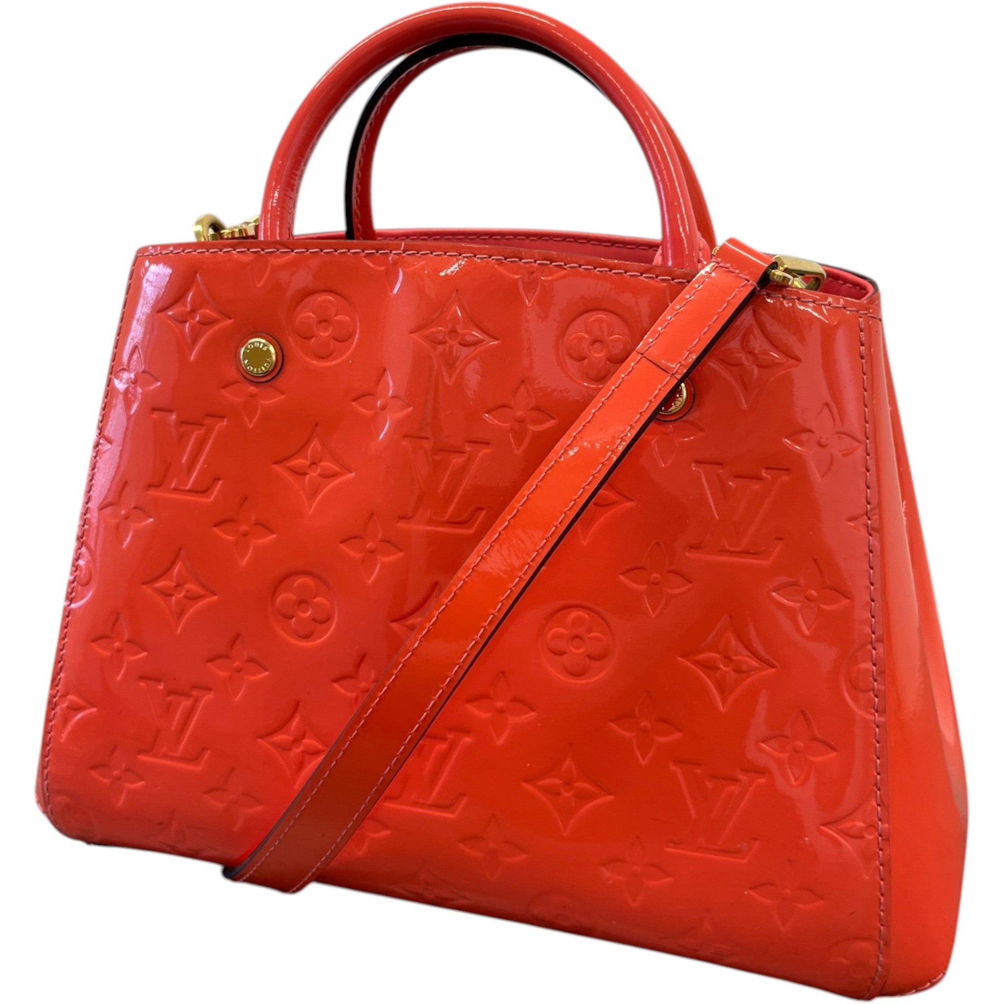 Women's Monogram Vernis Montaigne Bb Bag Orange