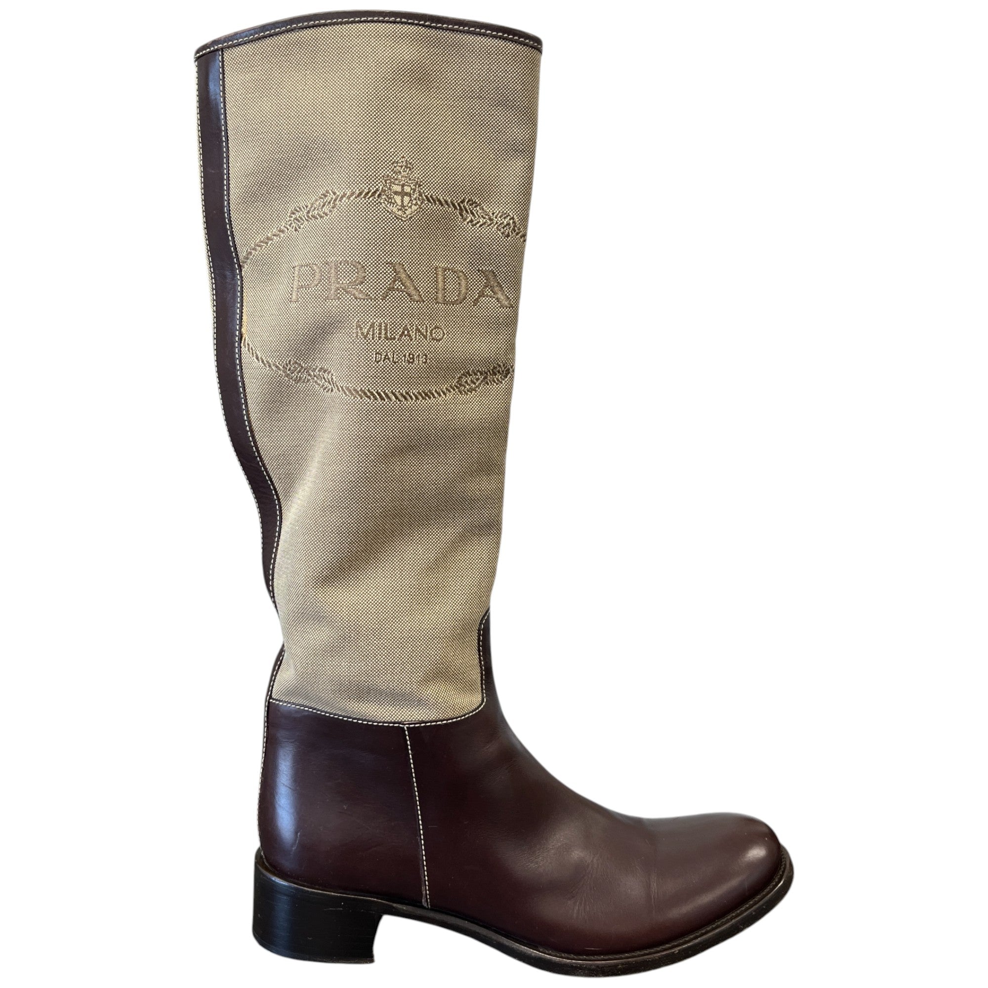 Women's Logo Knee High Boots Brown Size EU 38.5 / UK 5.5