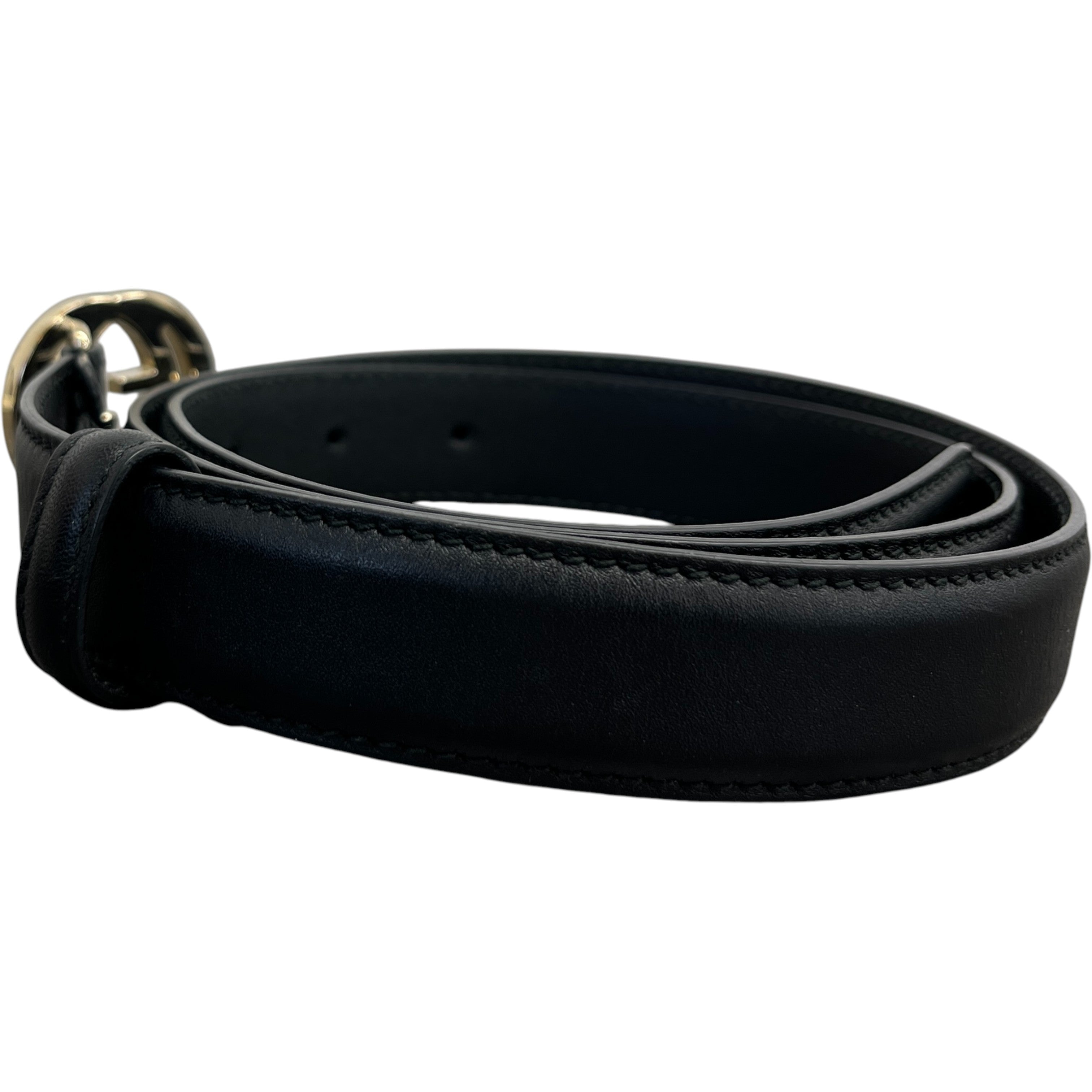 Women's Interlocking G Belt Black Size 85CM / UK 10