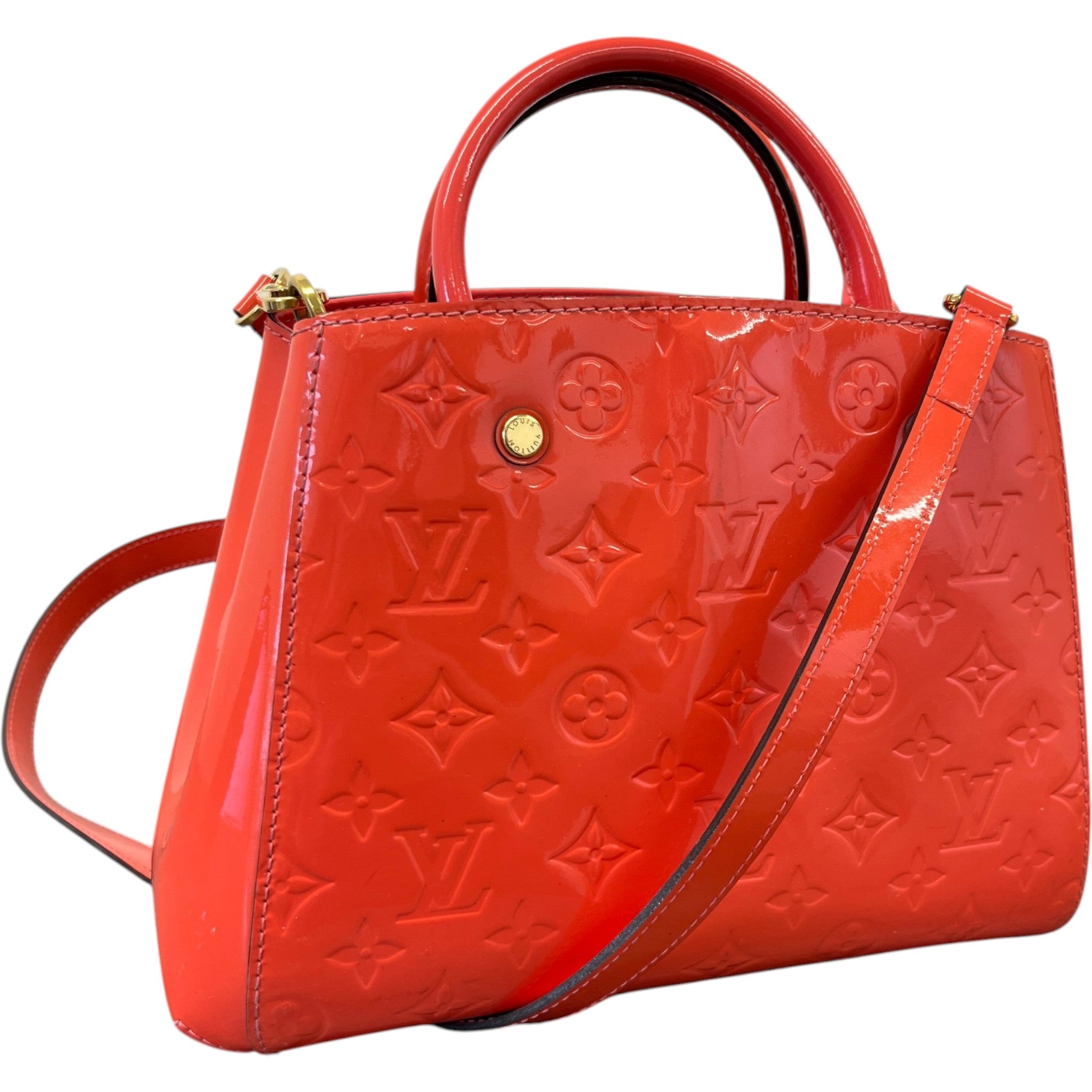 Women's Monogram Vernis Montaigne Bb Bag Orange