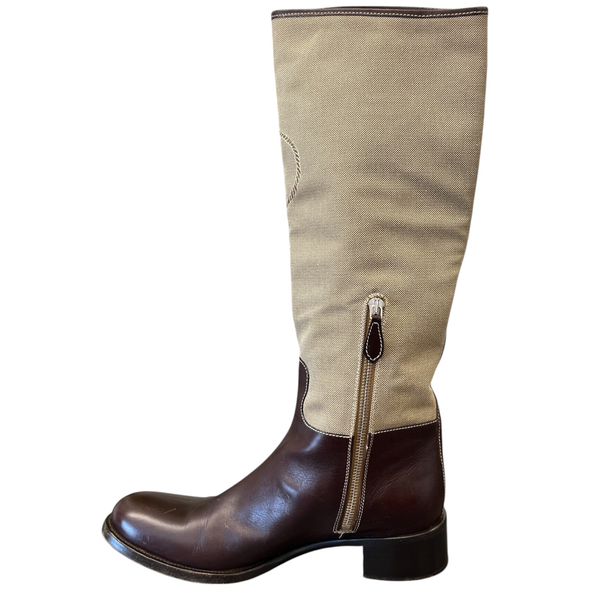 Women's Logo Knee High Boots Brown Size EU 38.5 / UK 5.5