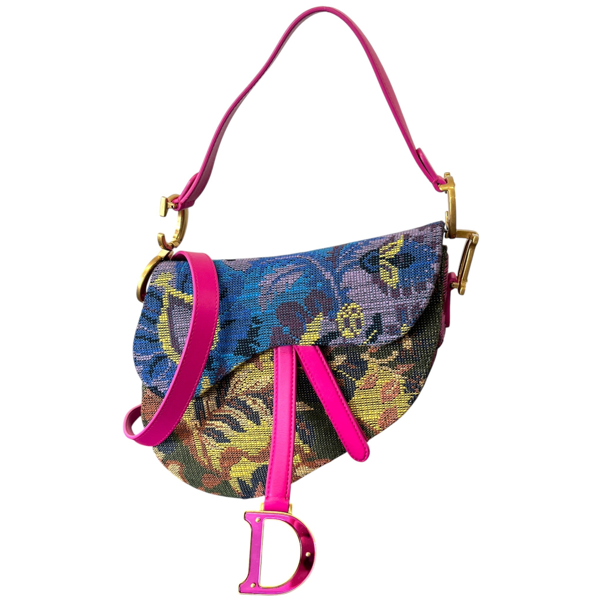 Women's Limited Edition Embroidered Saddle Bag Pink