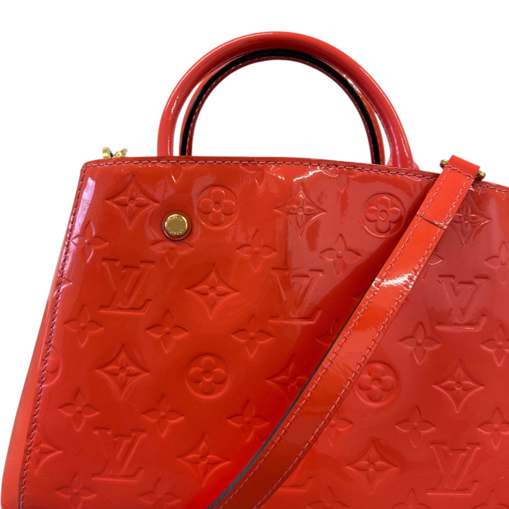 Women's Monogram Vernis Montaigne Bb Bag Orange