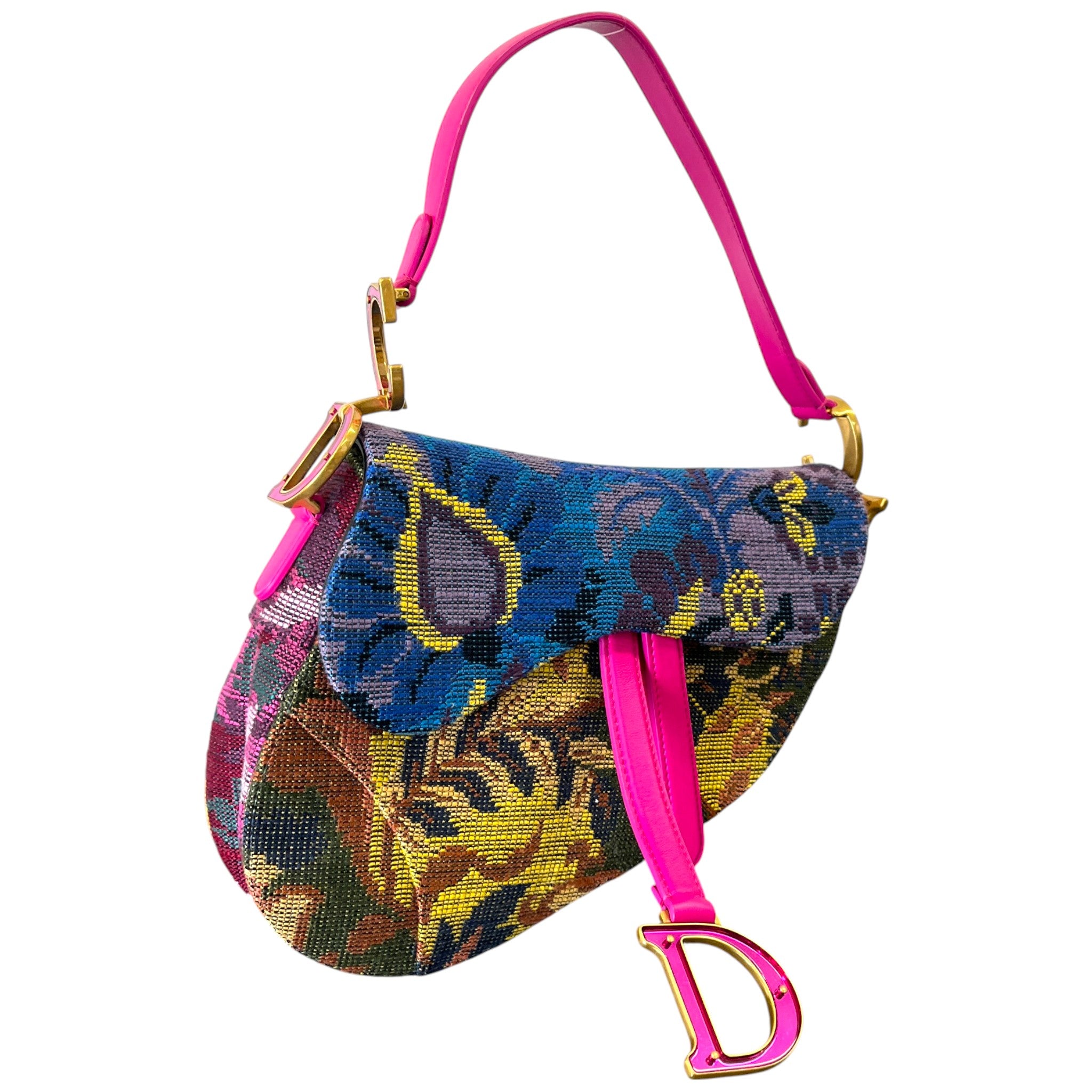 Women's Limited Edition Embroidered Saddle Bag Pink