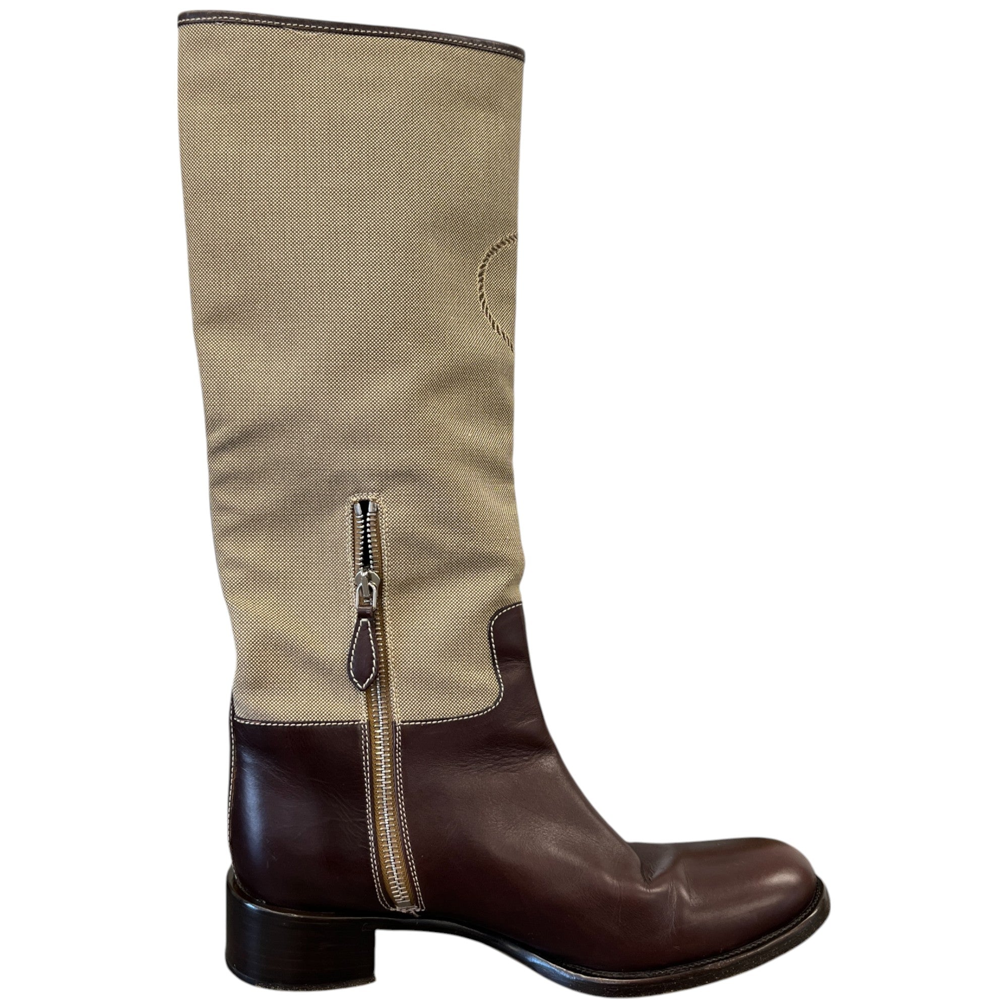 Women's Logo Knee High Boots Brown Size EU 38.5 / UK 5.5