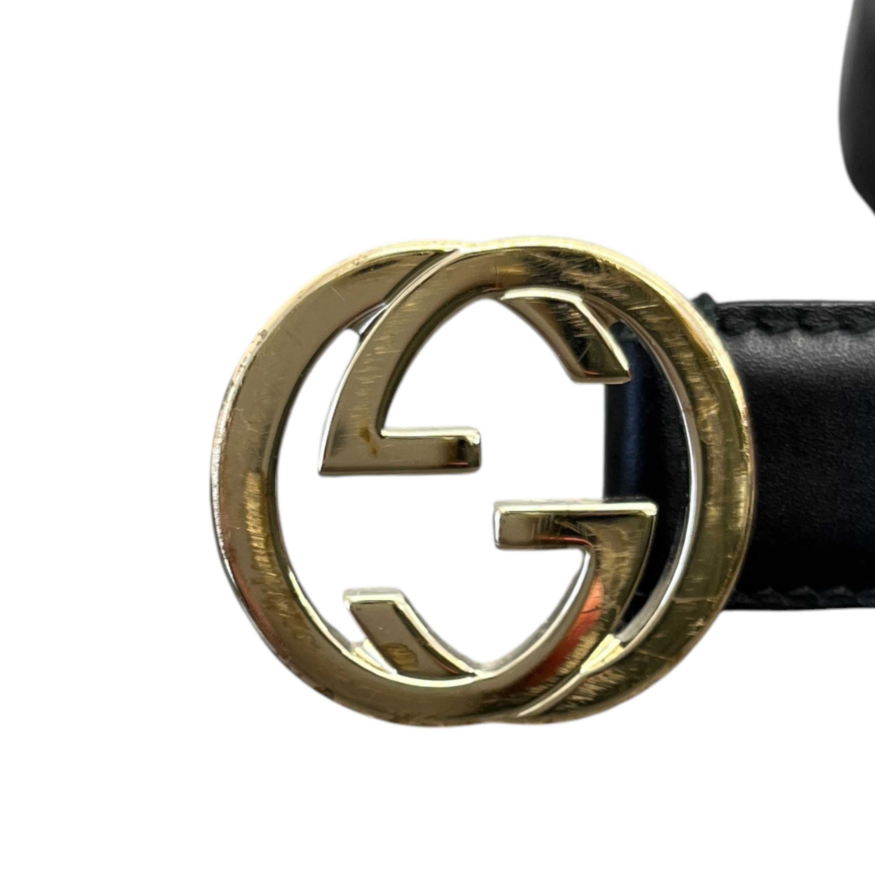 Women's Interlocking G Belt Black Size 85CM / UK 10