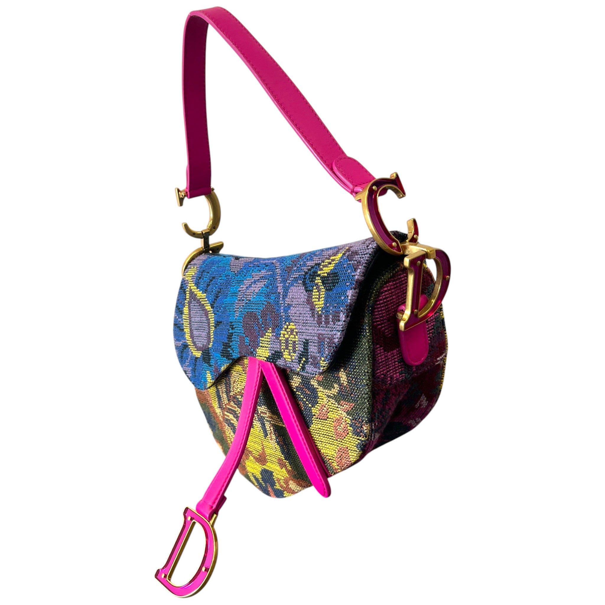 Women's Limited Edition Embroidered Saddle Bag Pink