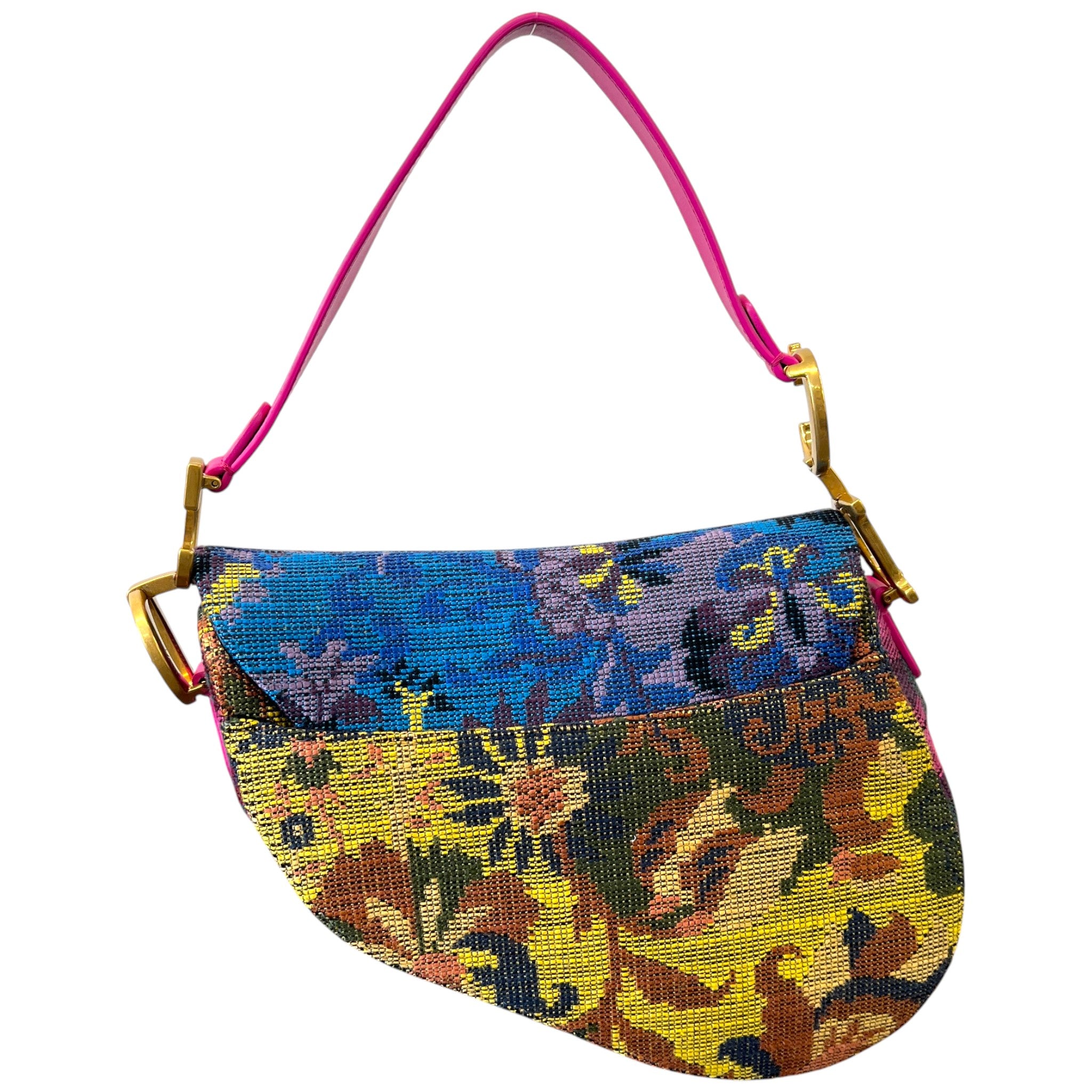 Women's Limited Edition Embroidered Saddle Bag Pink