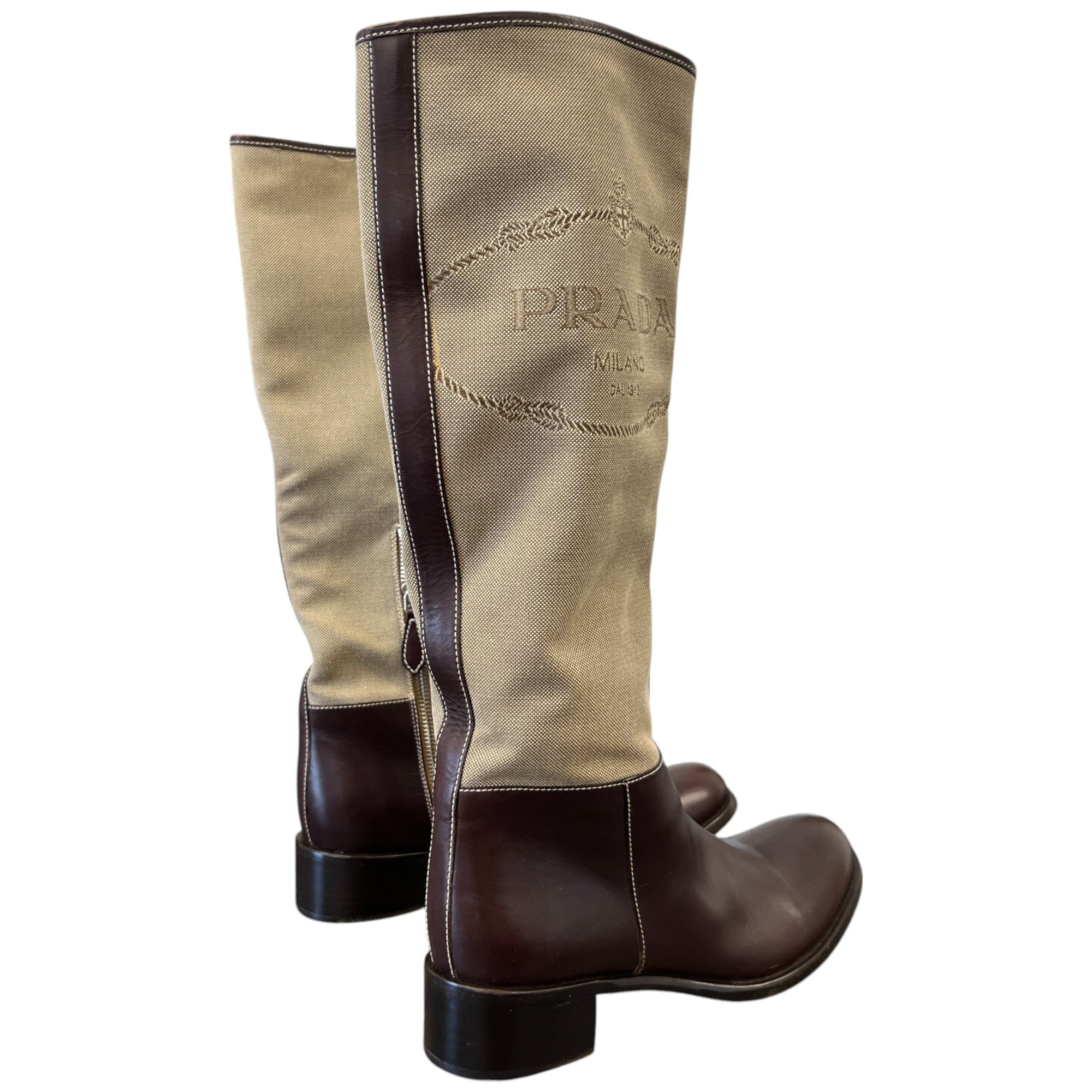 Women's Logo Knee High Boots Brown Size EU 38.5 / UK 5.5