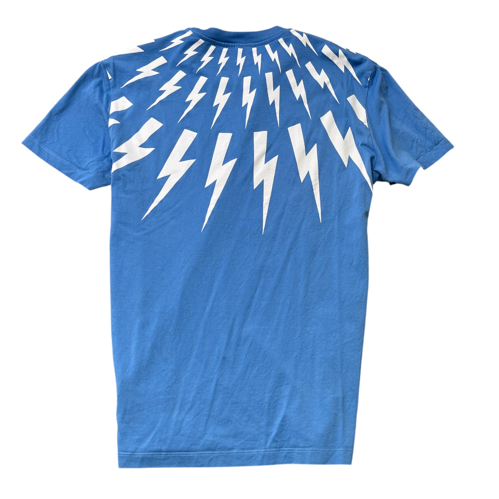 Men's Lightning Bolt Logo T-Shirt Blue Size M