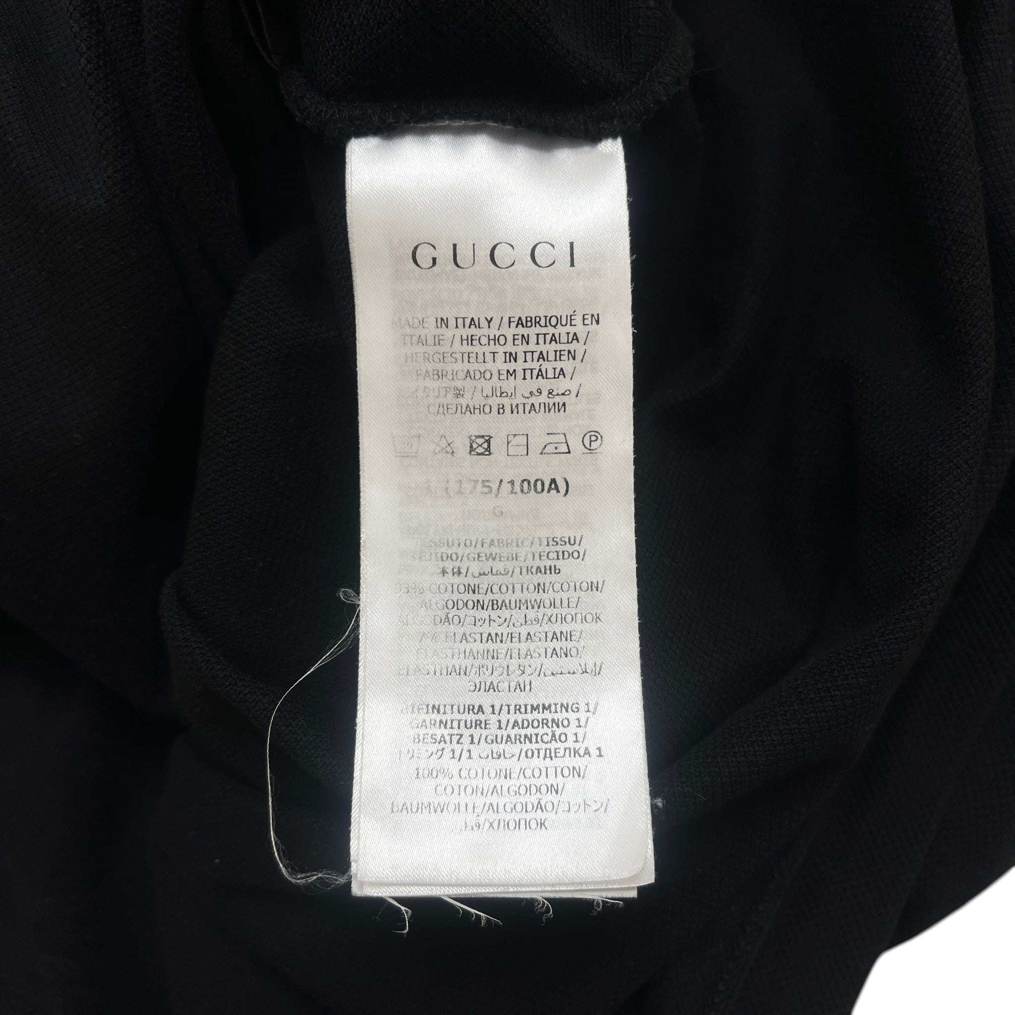Men's Tape Logo Polo Shirt Black Size L