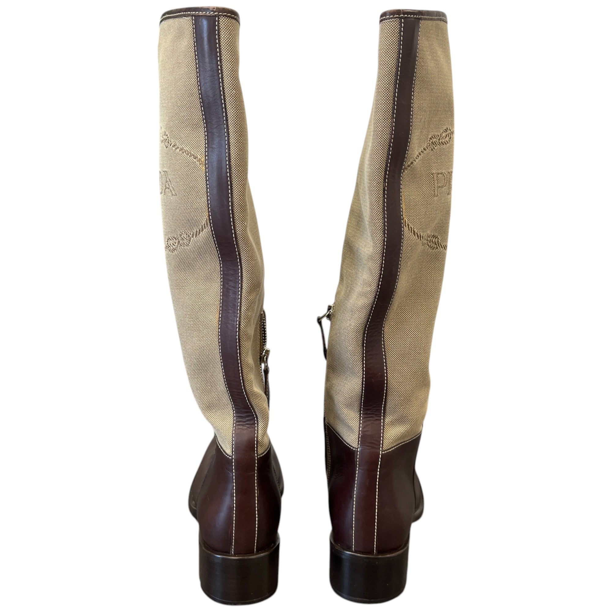 Women's Logo Knee High Boots Brown Size EU 38.5 / UK 5.5