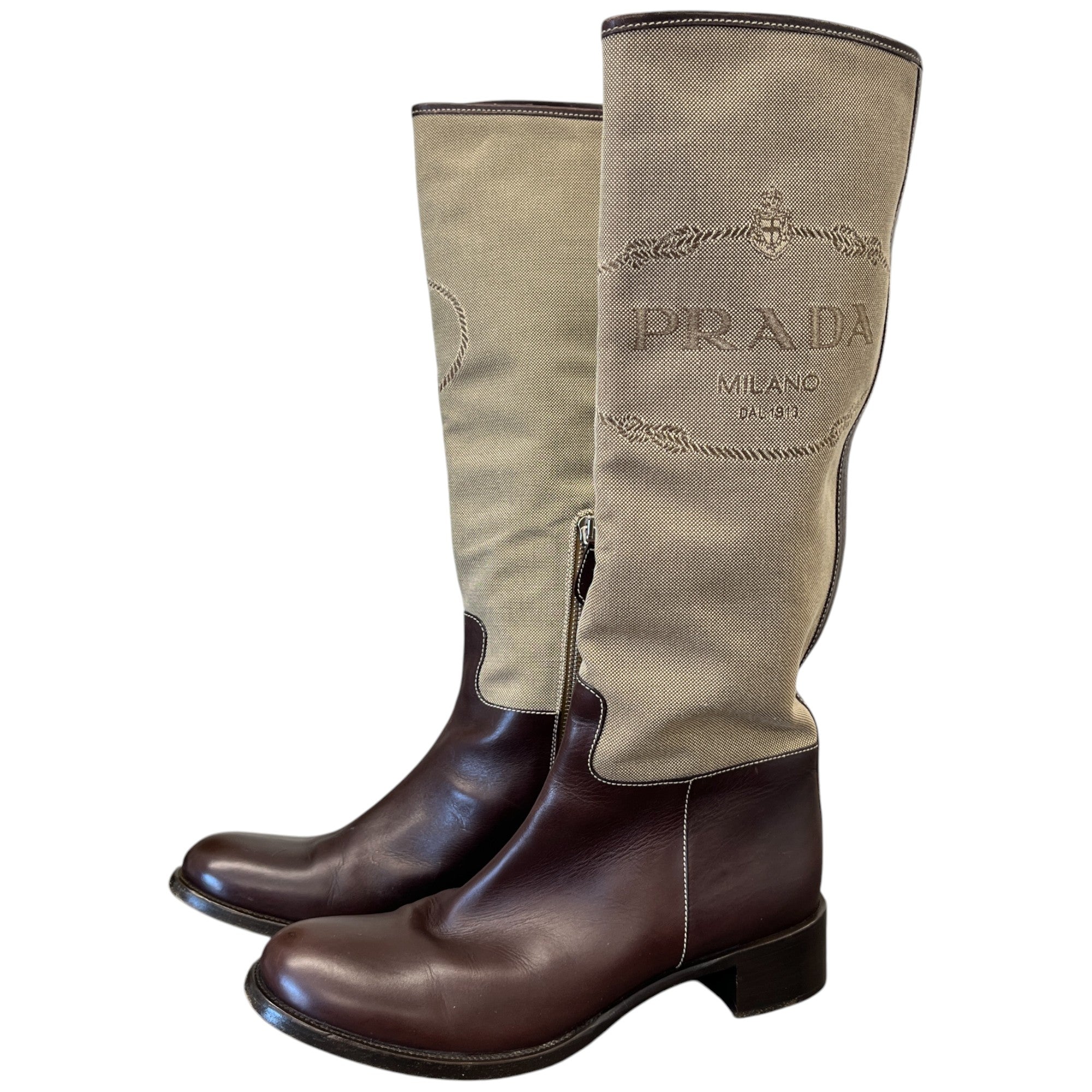 Women's Logo Knee High Boots Brown Size EU 38.5 / UK 5.5