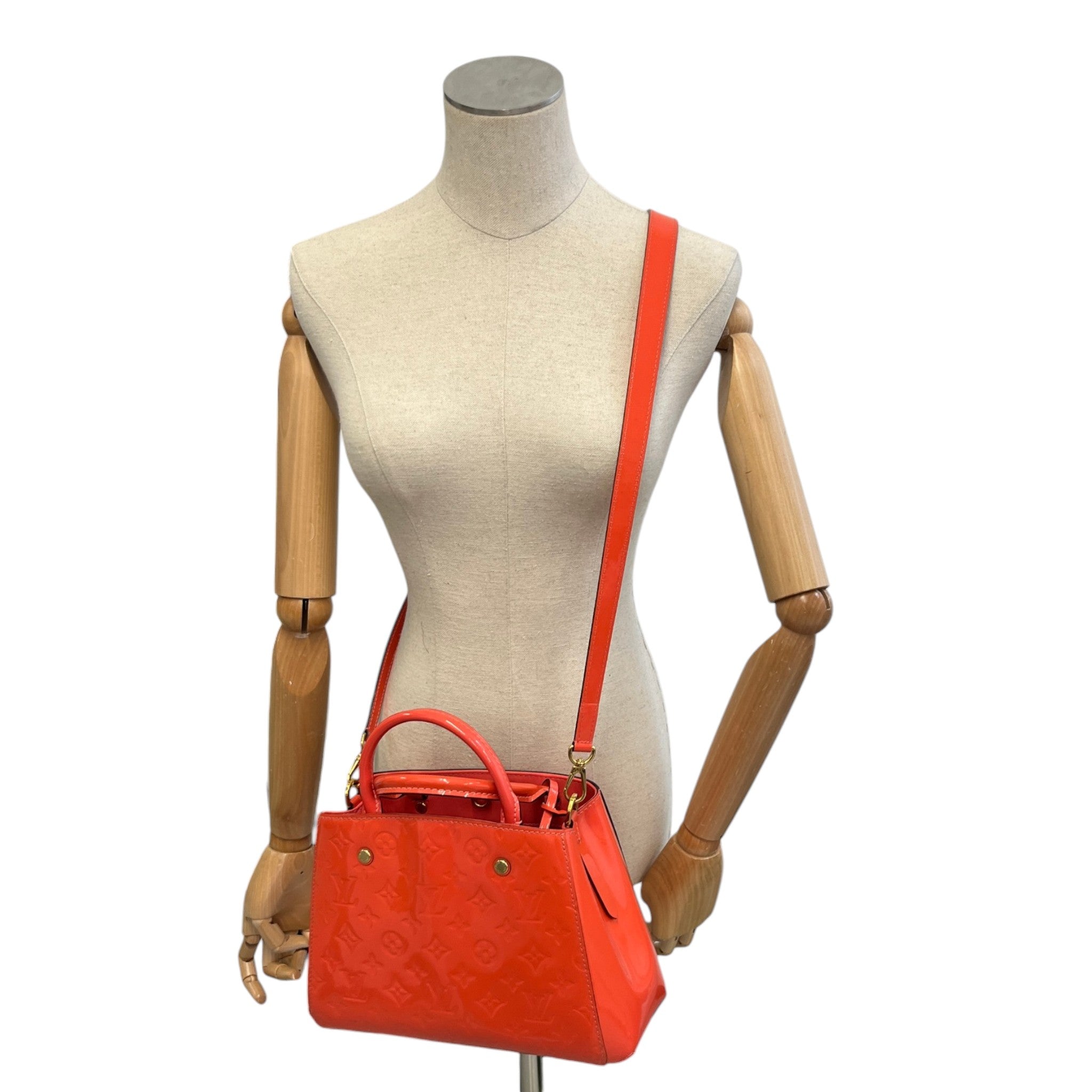 Women's Monogram Vernis Montaigne Bb Bag Orange