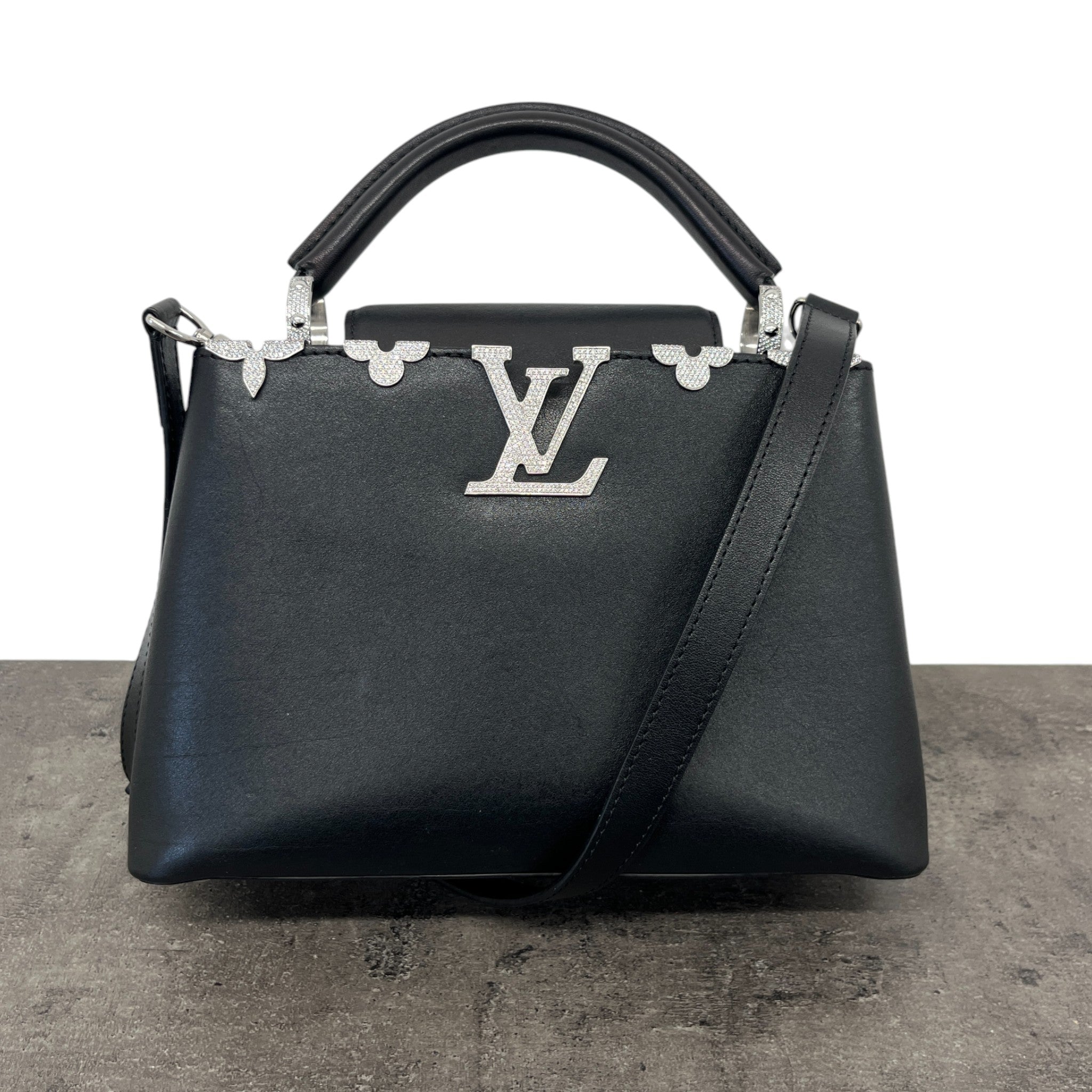 Women's Crystal Flowers Capucines Bb Handbag Black