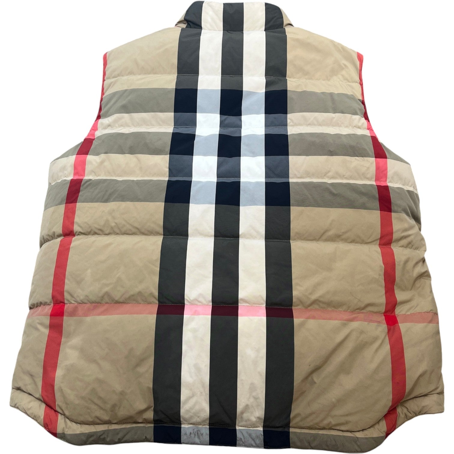 Men's Checkered Reversible Gilet Beige Size XL
