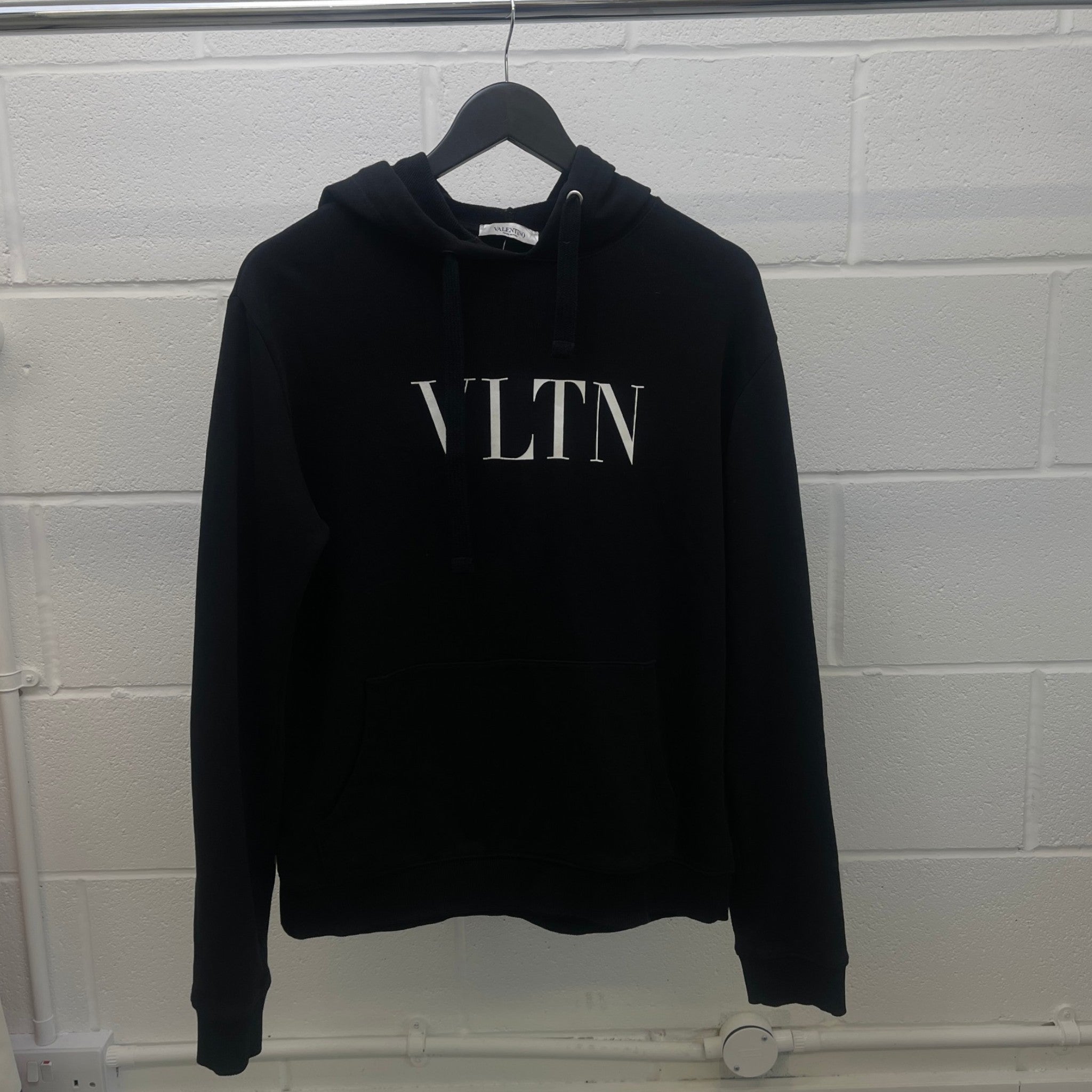 Men's Logo Print Hoodie Black Size M
