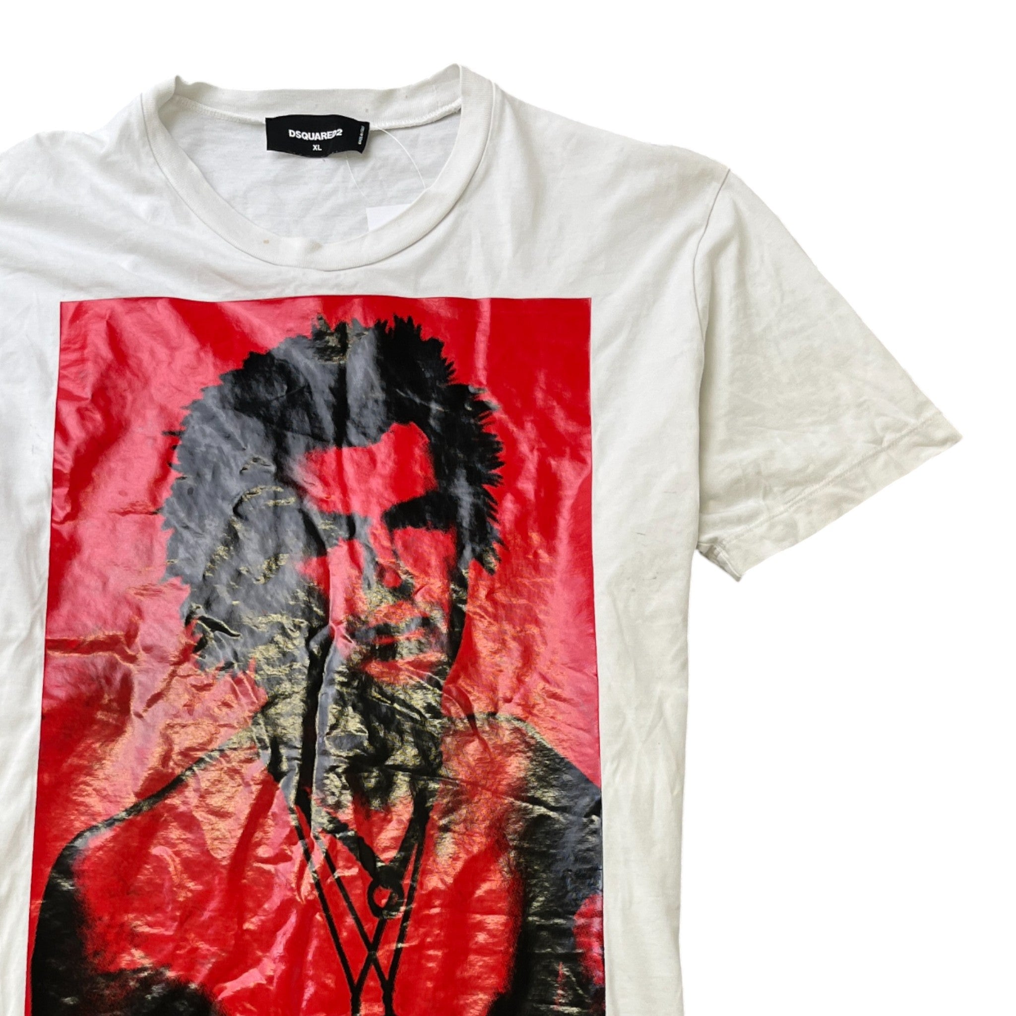 Men's Graphic Print T-Shirt Red Size XL