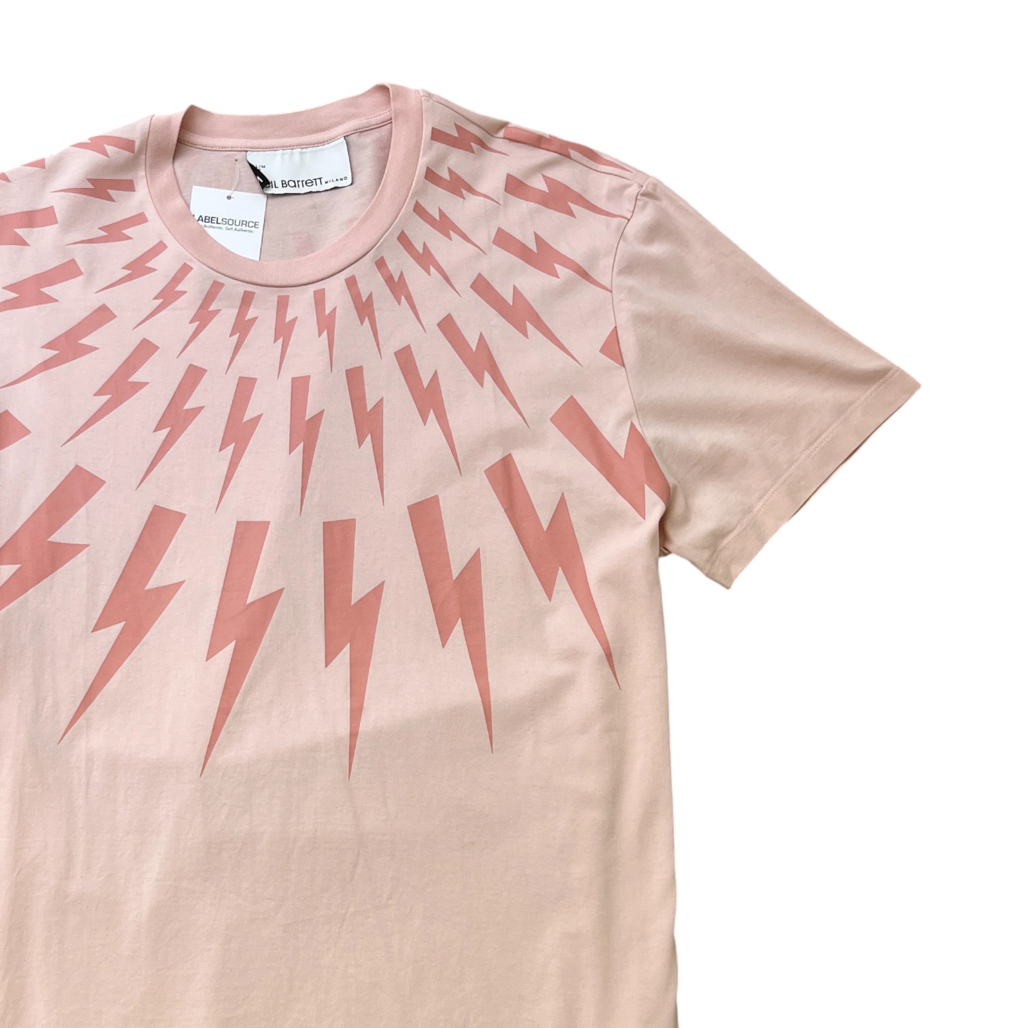 Men's Lightning Bolt Logo T-Shirt Pink Size XL