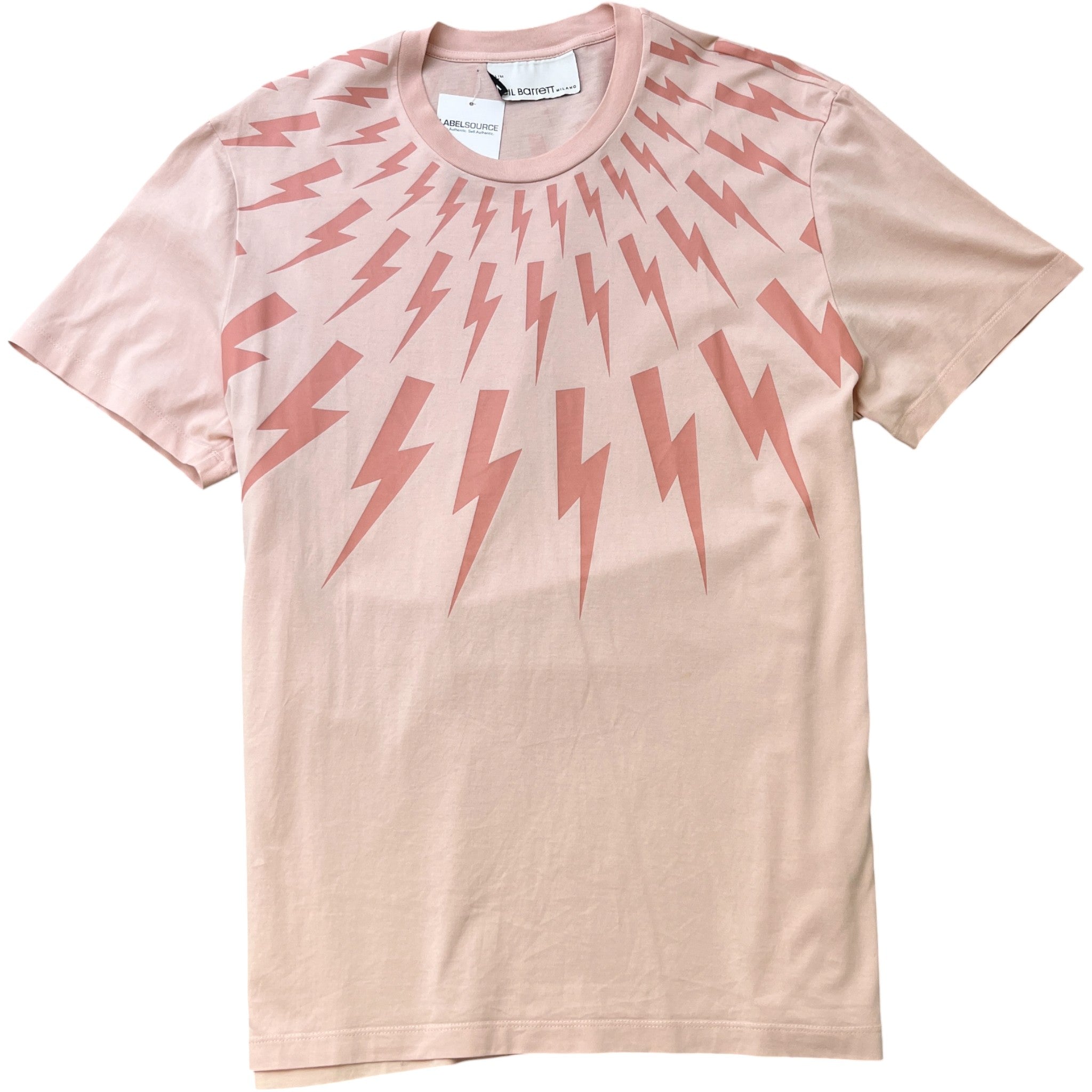 Men's Lightning Bolt Logo T-Shirt Pink Size XL