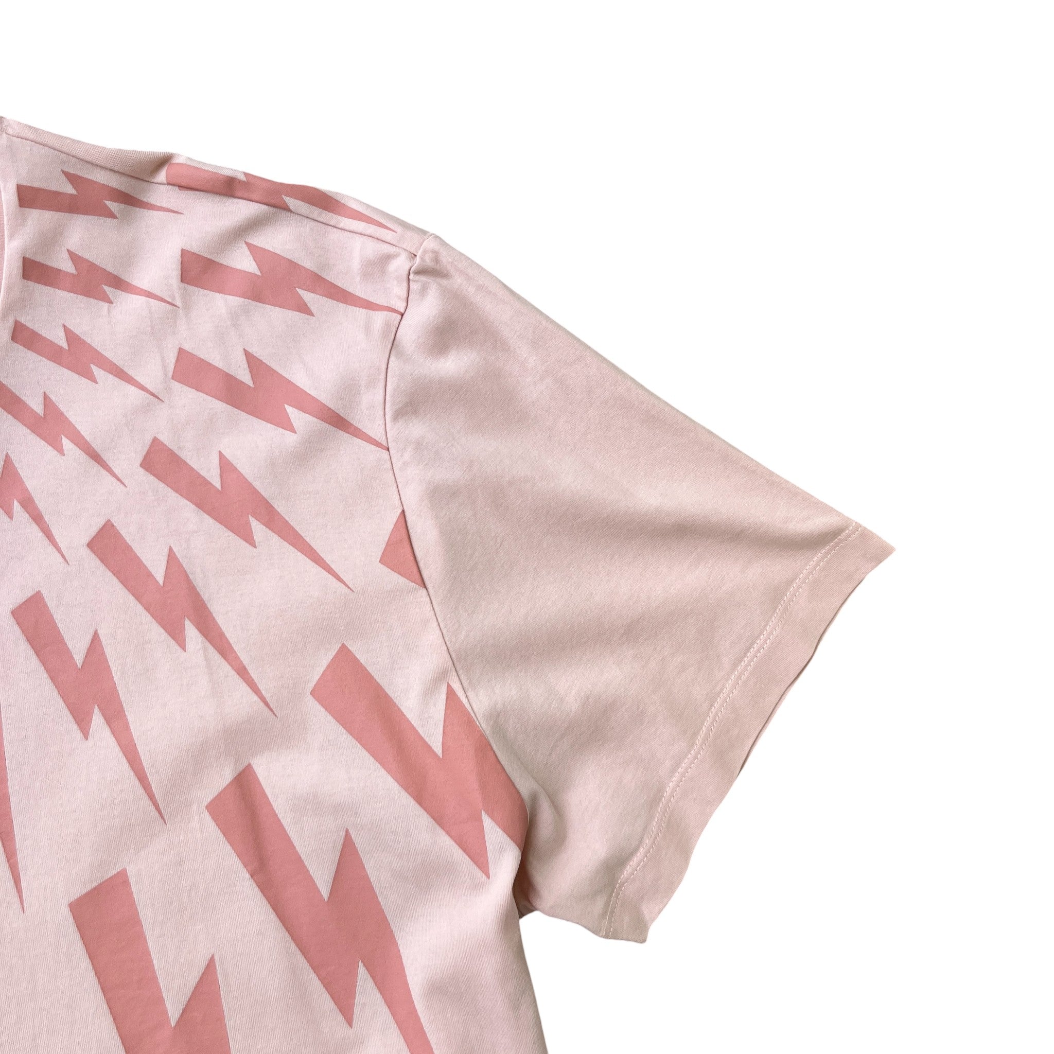 Men's Lightning Bolt Logo T-Shirt Pink Size XL