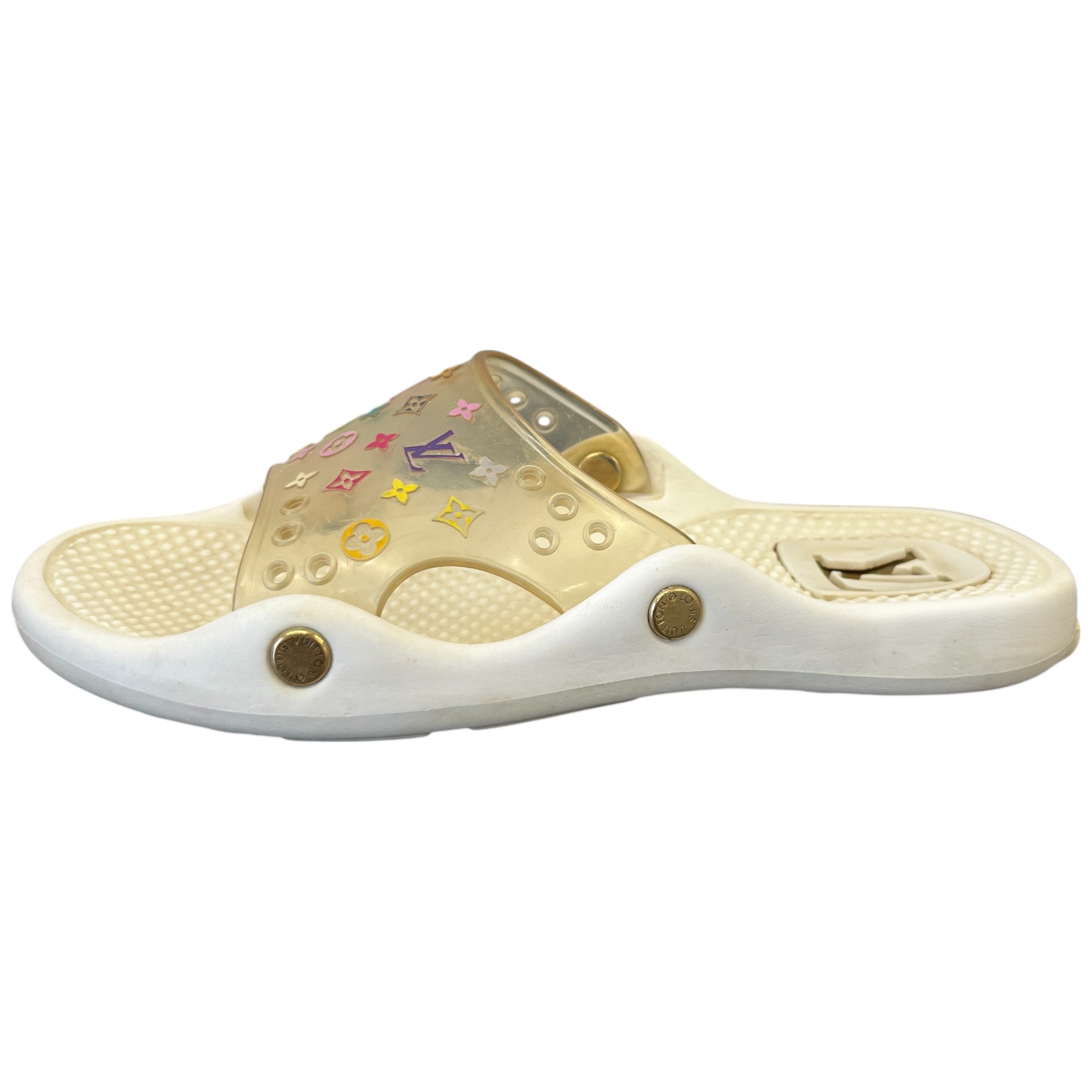 Women's Multicolor Monogram Murakami Slides White Size EU 37 / UK 4
