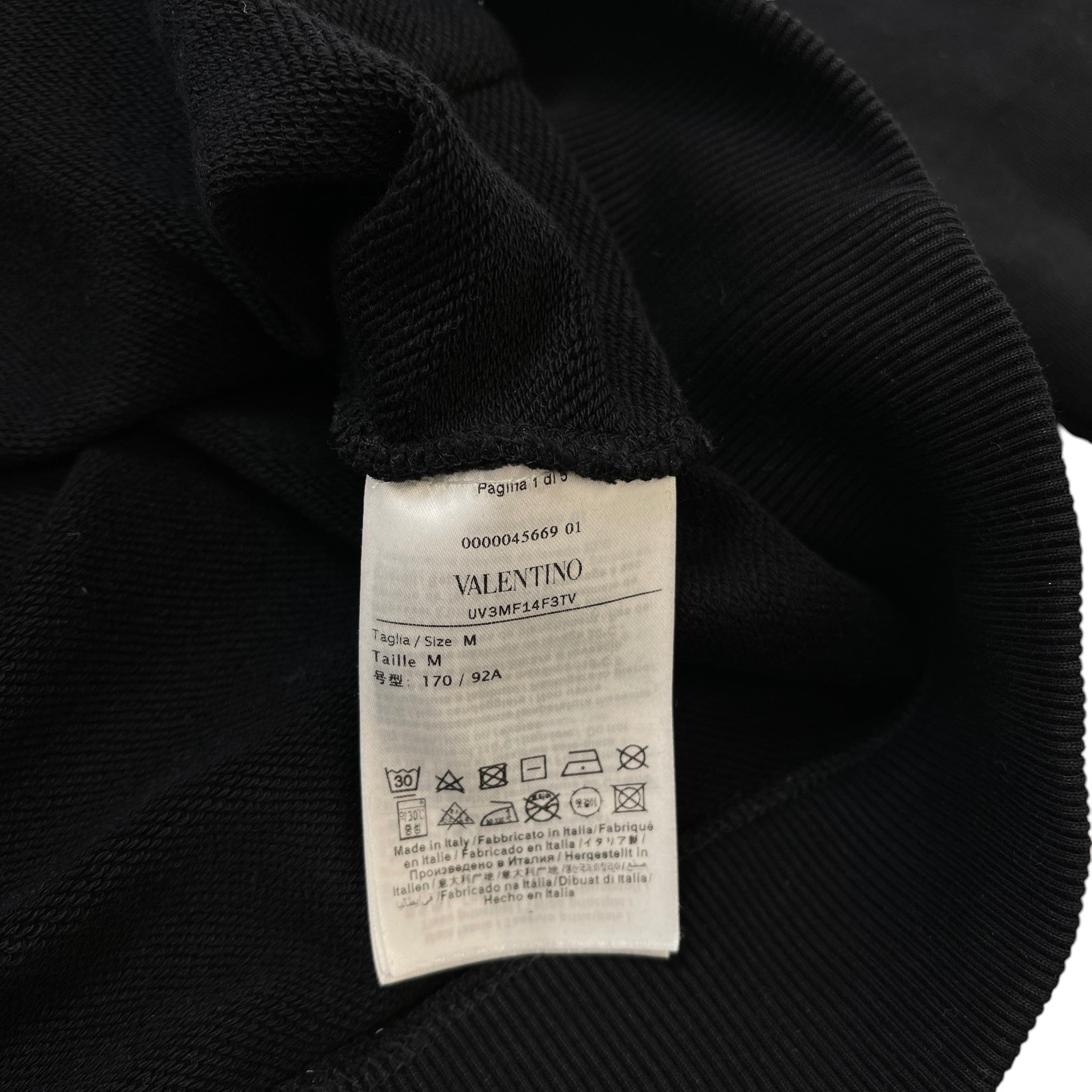 Men's Logo Print Hoodie Black Size M
