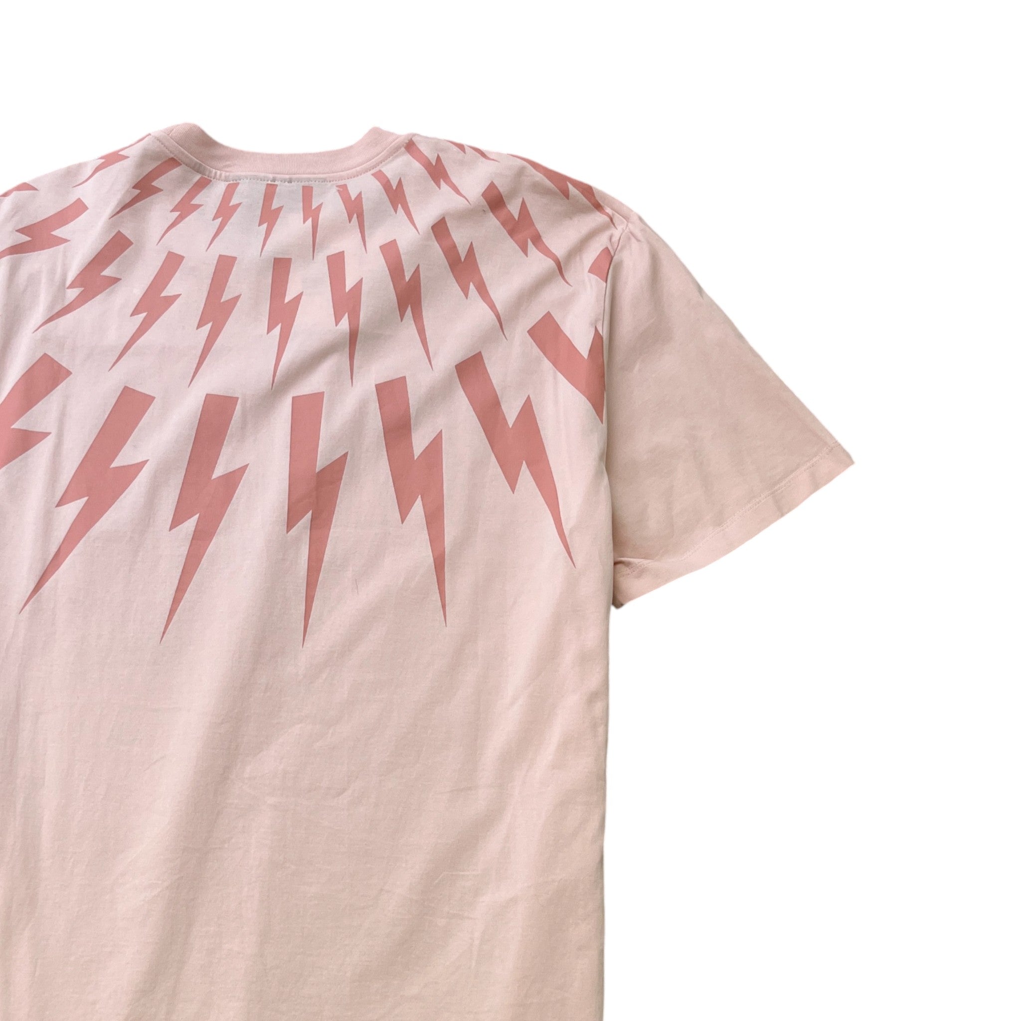 Men's Lightning Bolt Logo T-Shirt Pink Size XL