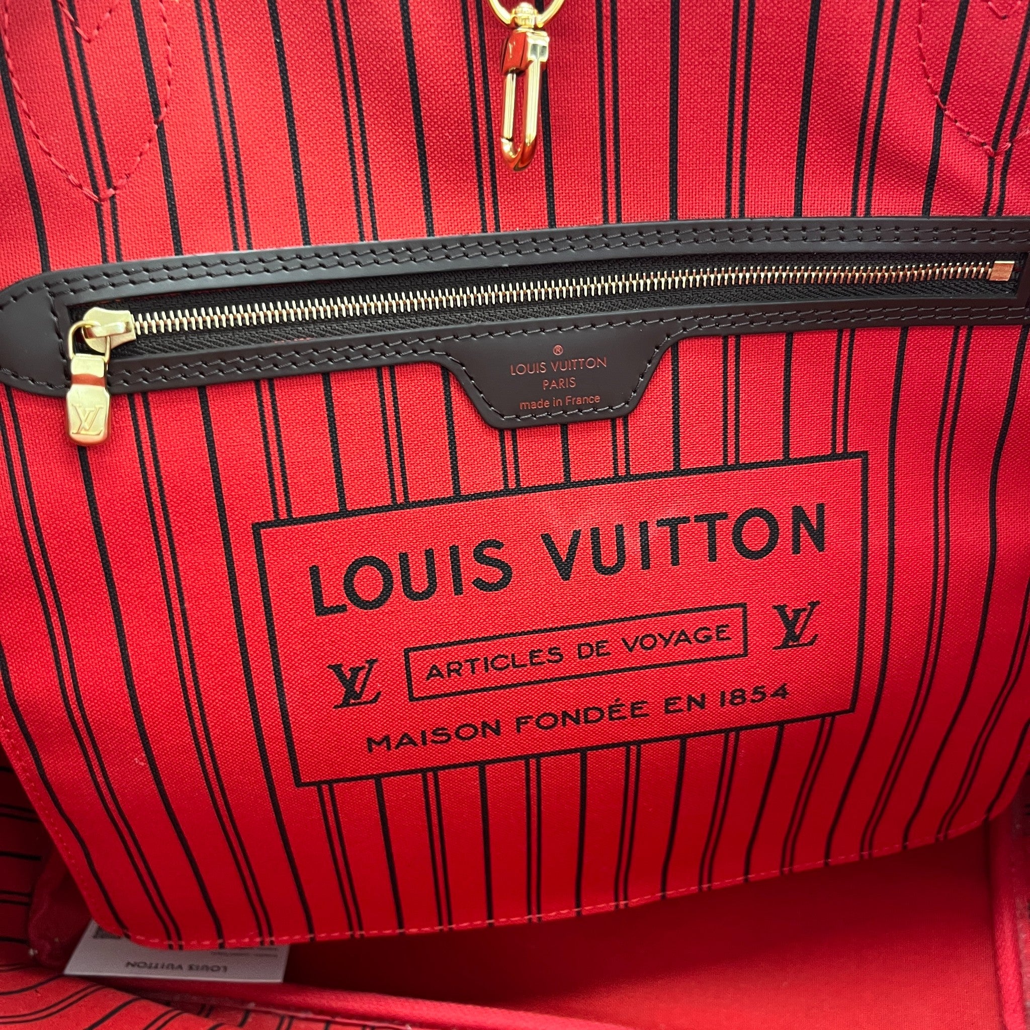 Women's Damier Ebene Neverfull Mm Tote Bag Brown