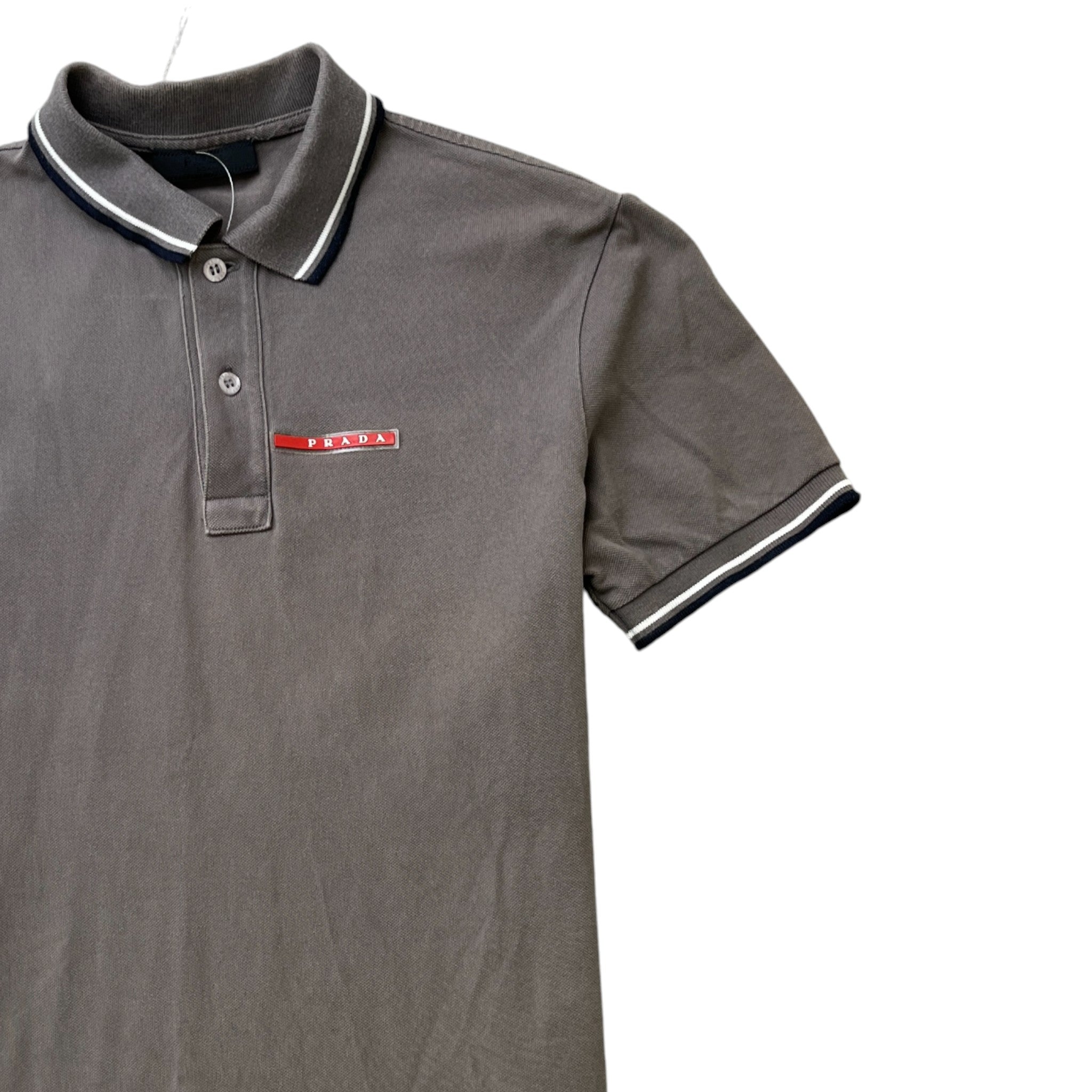 Men's Tab Logo Polo Shirt Grey Size S